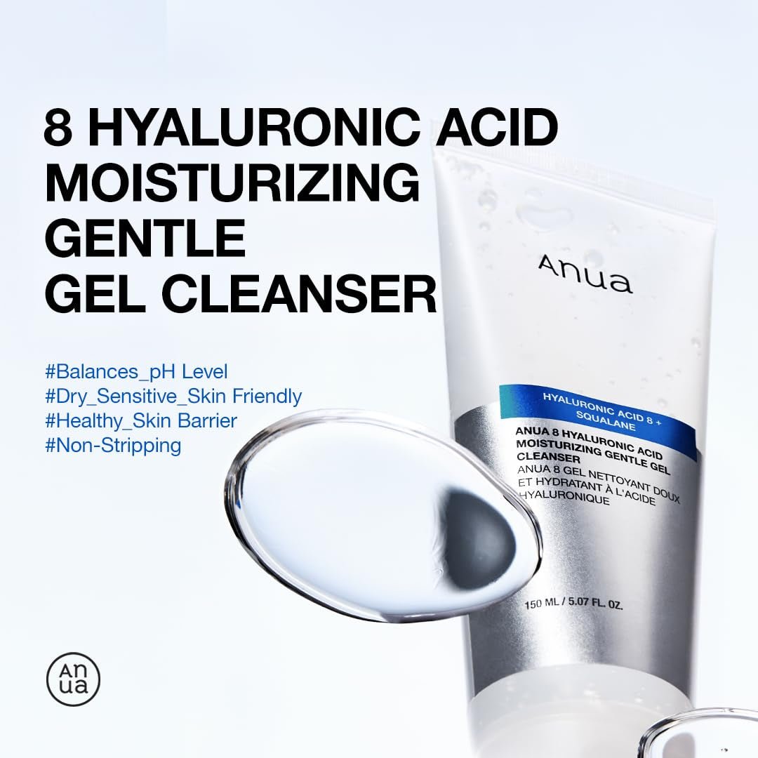 Moisturizing Gentle Gel Cleanser, Hyaluronic Acid, Squalane, Ceramide, Foaming Facial Korean Cleanser, Ph Balance, Daily Hydrating Face Wash, Korean Skincare (150Ml/5.07Fl Oz.) - themonogram manor 