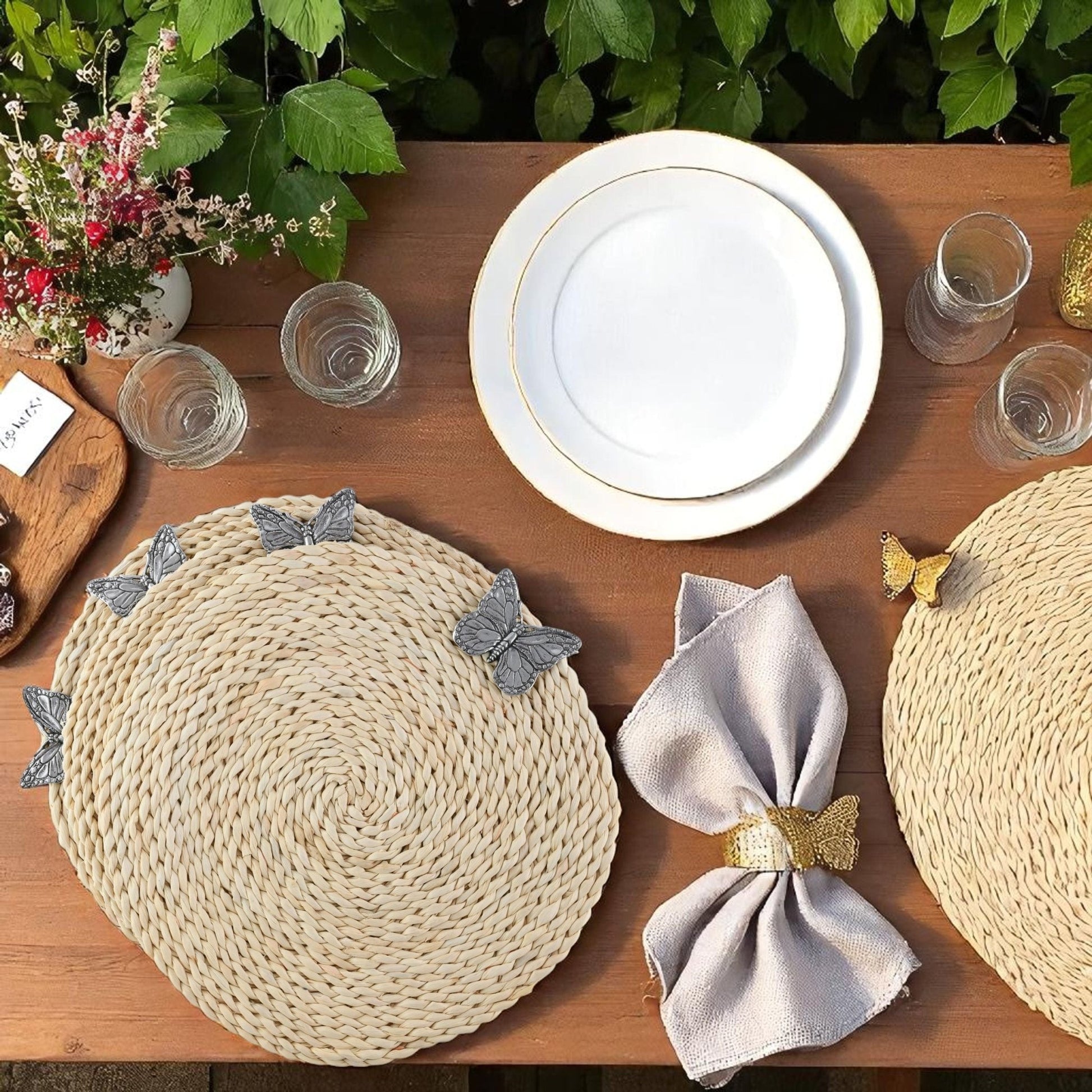 Butterfly Twisted Seagrass Placemats - set of 4 - themonogram manor 
