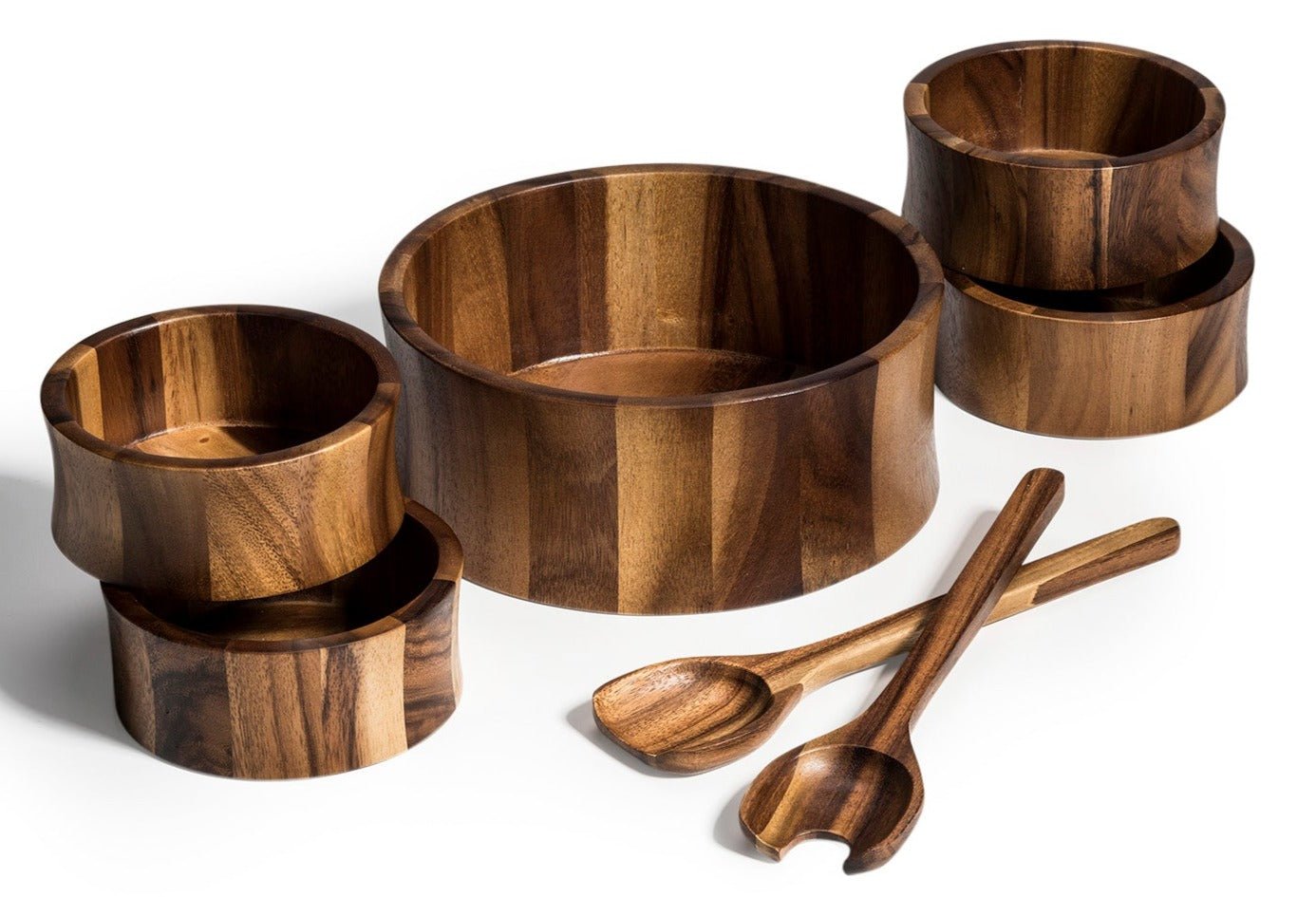 Large Salad Bowl with Servers and 4 Individuals - 328B7 - themonogram manor 