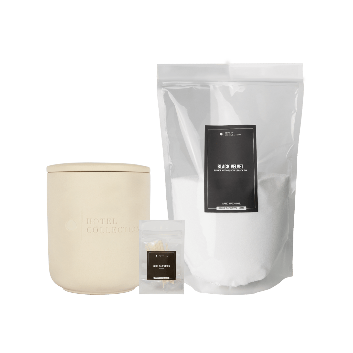 Petite Ceramic Sand Wax Set - themonogram manor 