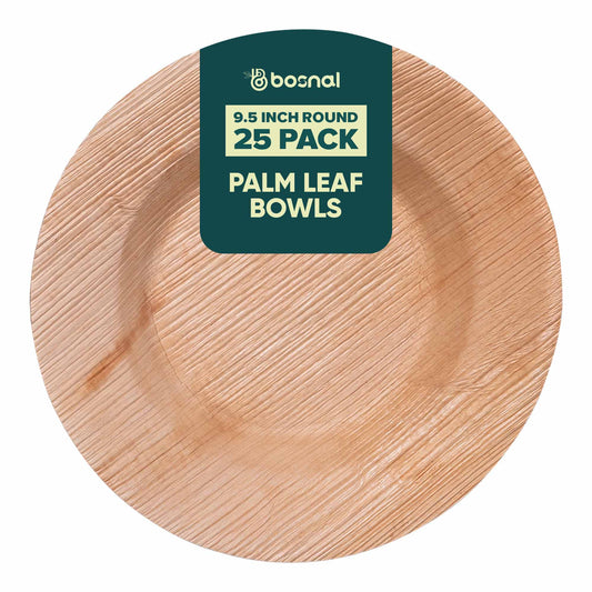 Bosnal - Palm Leaf Biodegradable Bowls, 9.5 inch Round Soup Bowl - themonogram manor 