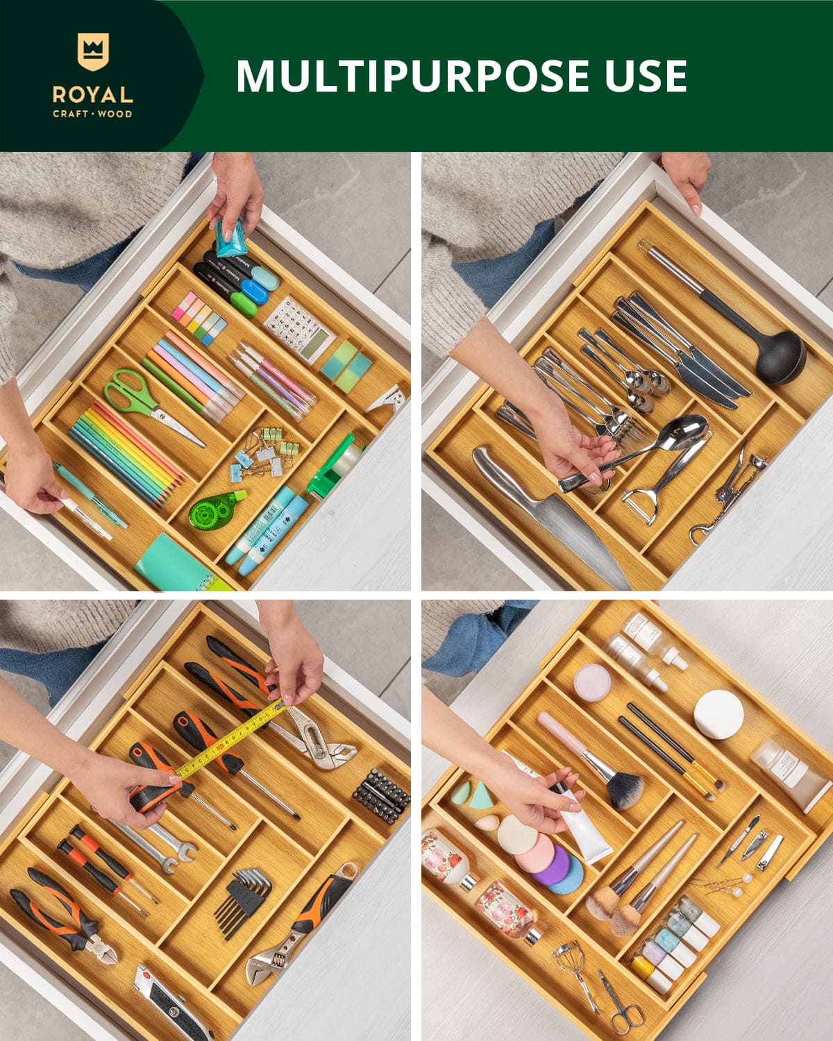 Expandable Silverware Organizer (8 Slots) - themonogram manor 