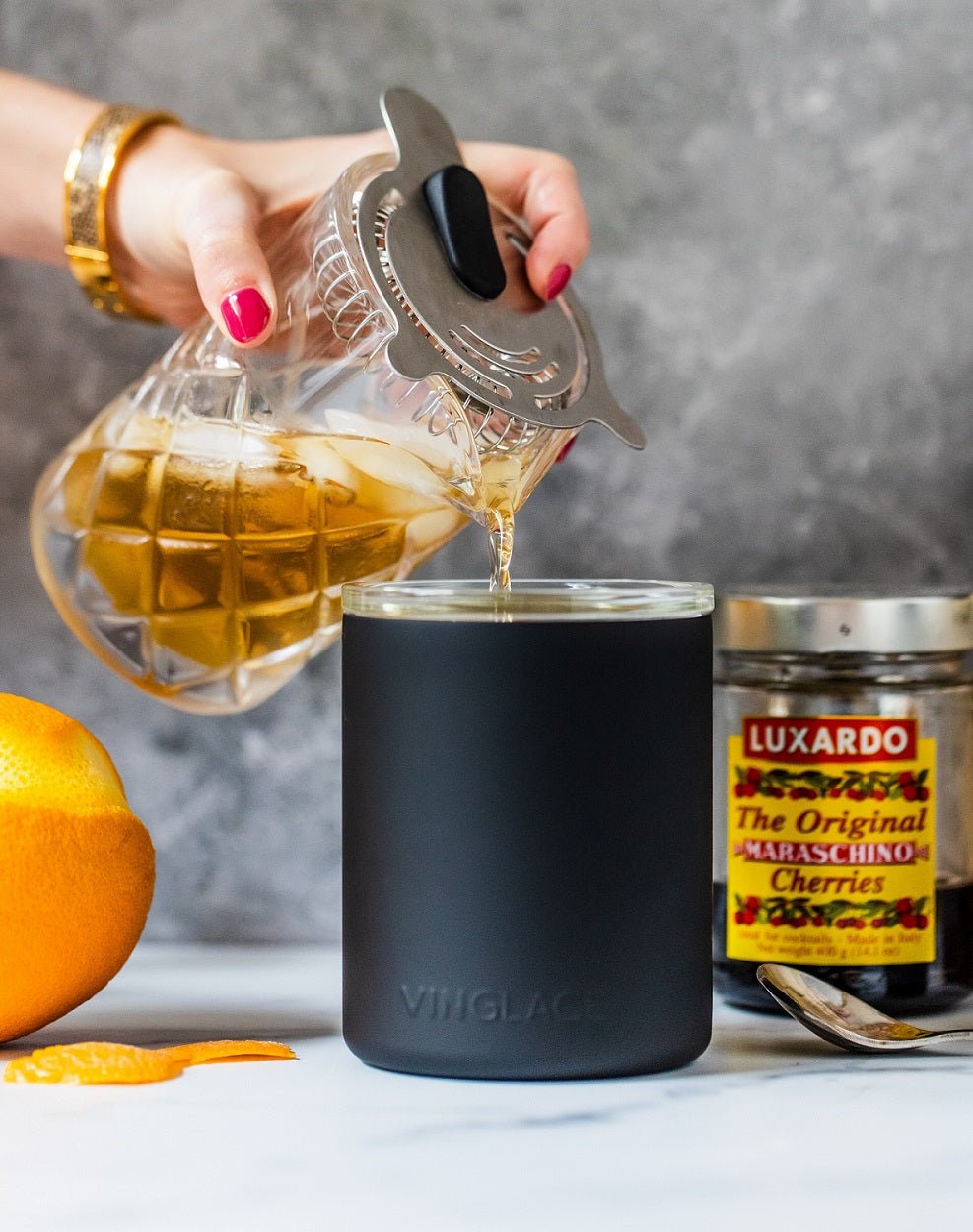 Glass Lined Whiskey Low Ball - themonogram manor 