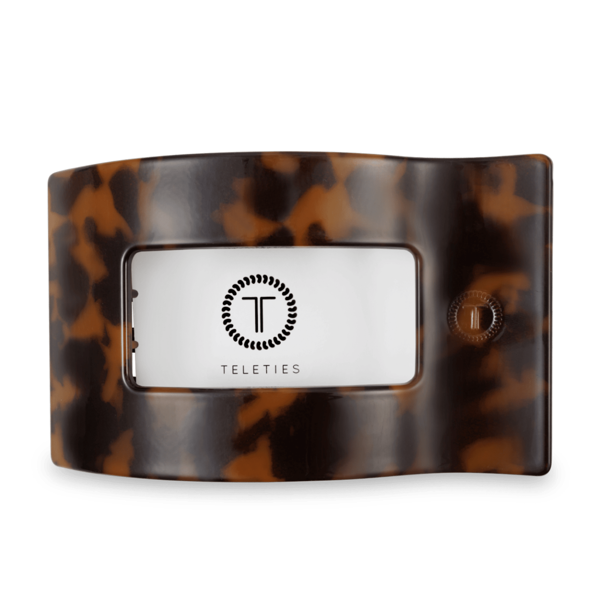 Tortoise Large Flat Rectangle Hair Clip - themonogram manor 