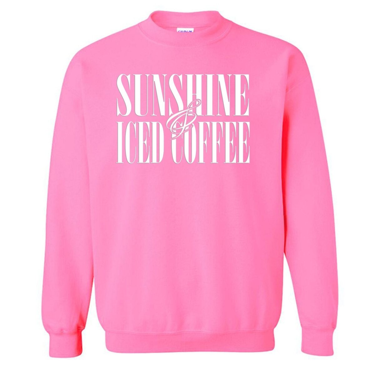 'Sunshine & Iced Coffee' PUFF Crewneck Sweatshirt - themonogram manor 