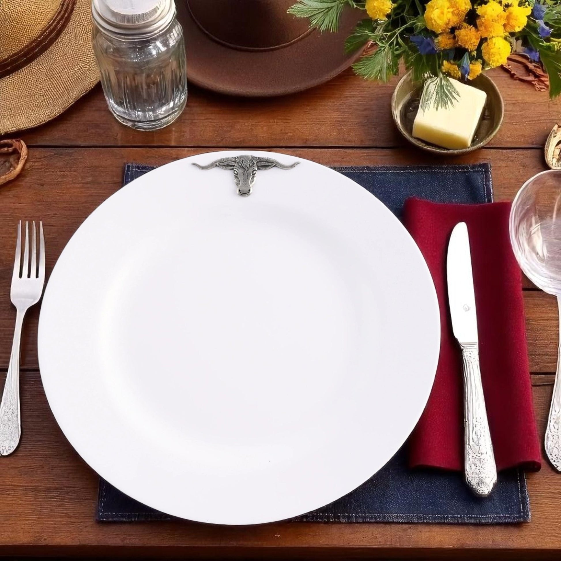 Longhorn Melamine Lunch Plates - Set of 4 - themonogram manor 