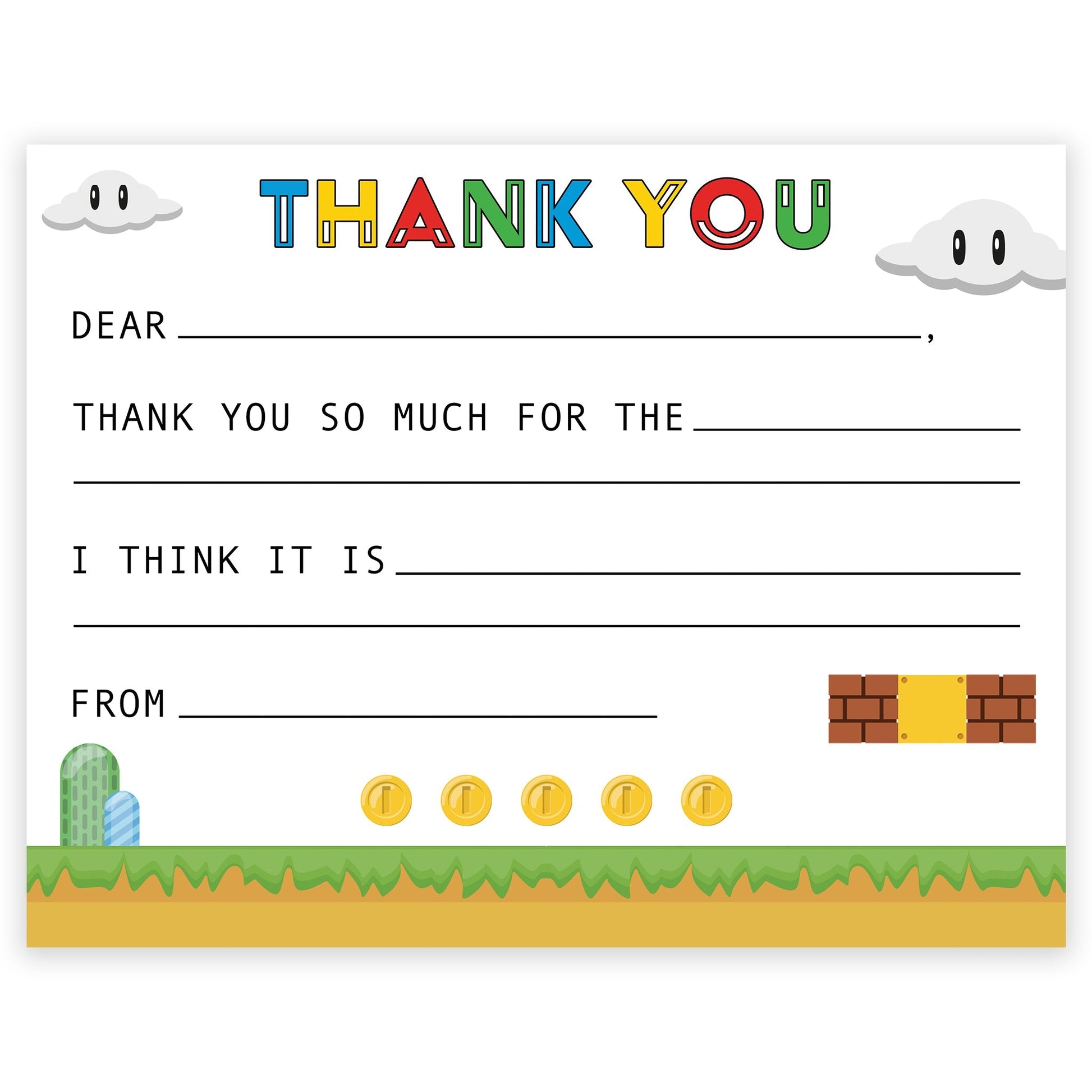 super mario fill - in thank you note - themonogram manor 