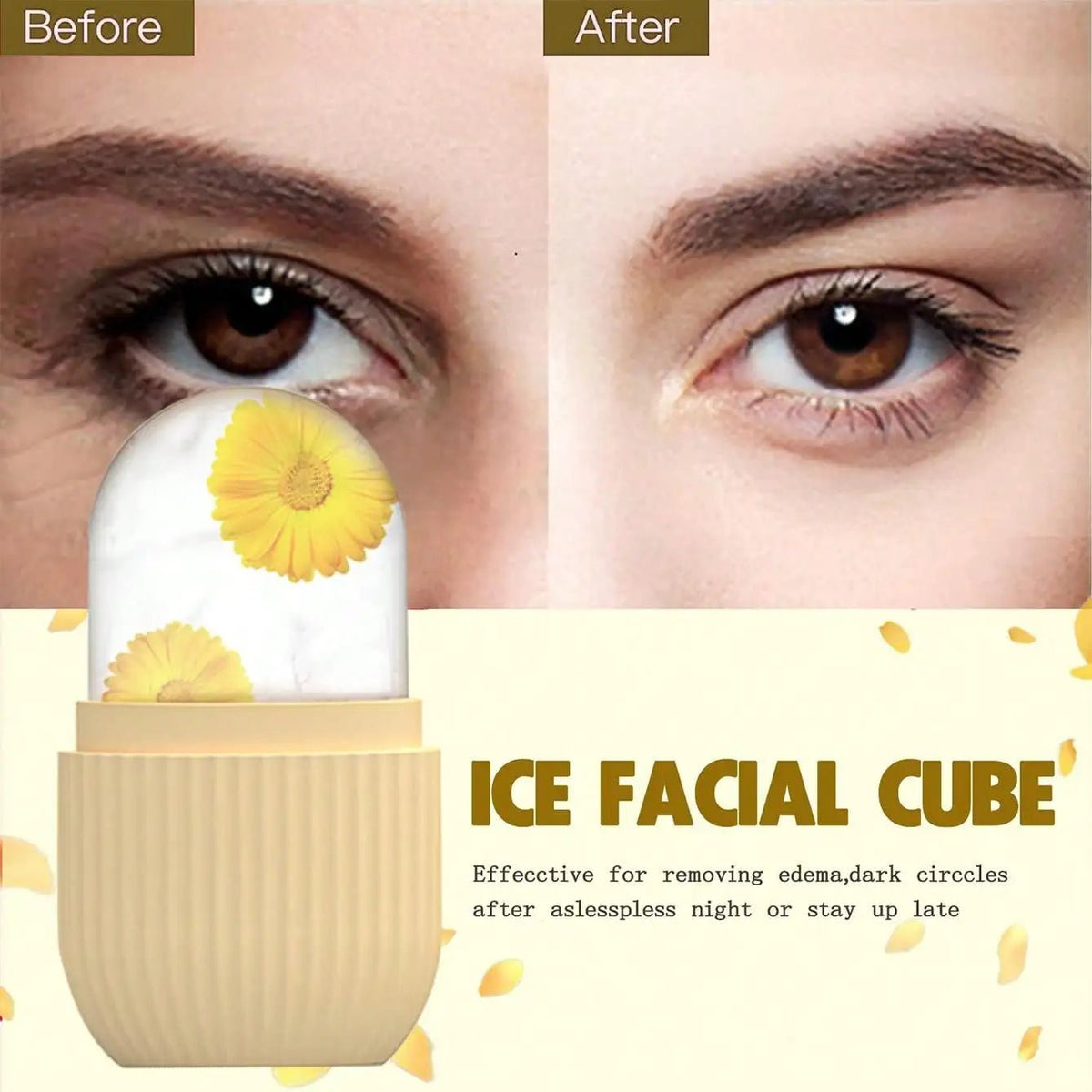 Upgraded Ice Roller Face and Eye Beauty Massage Silicone Ice Cubes Tighten Skin Reduce Skin Temperature Skin Care Tool - themonogram manor 