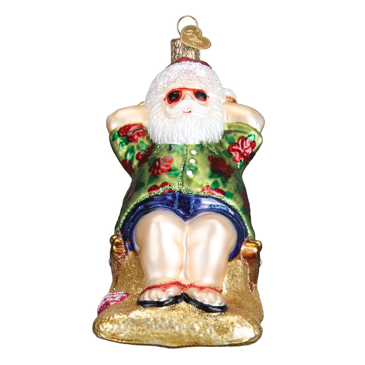 Sunning Santa Ornament - themonogram manor 