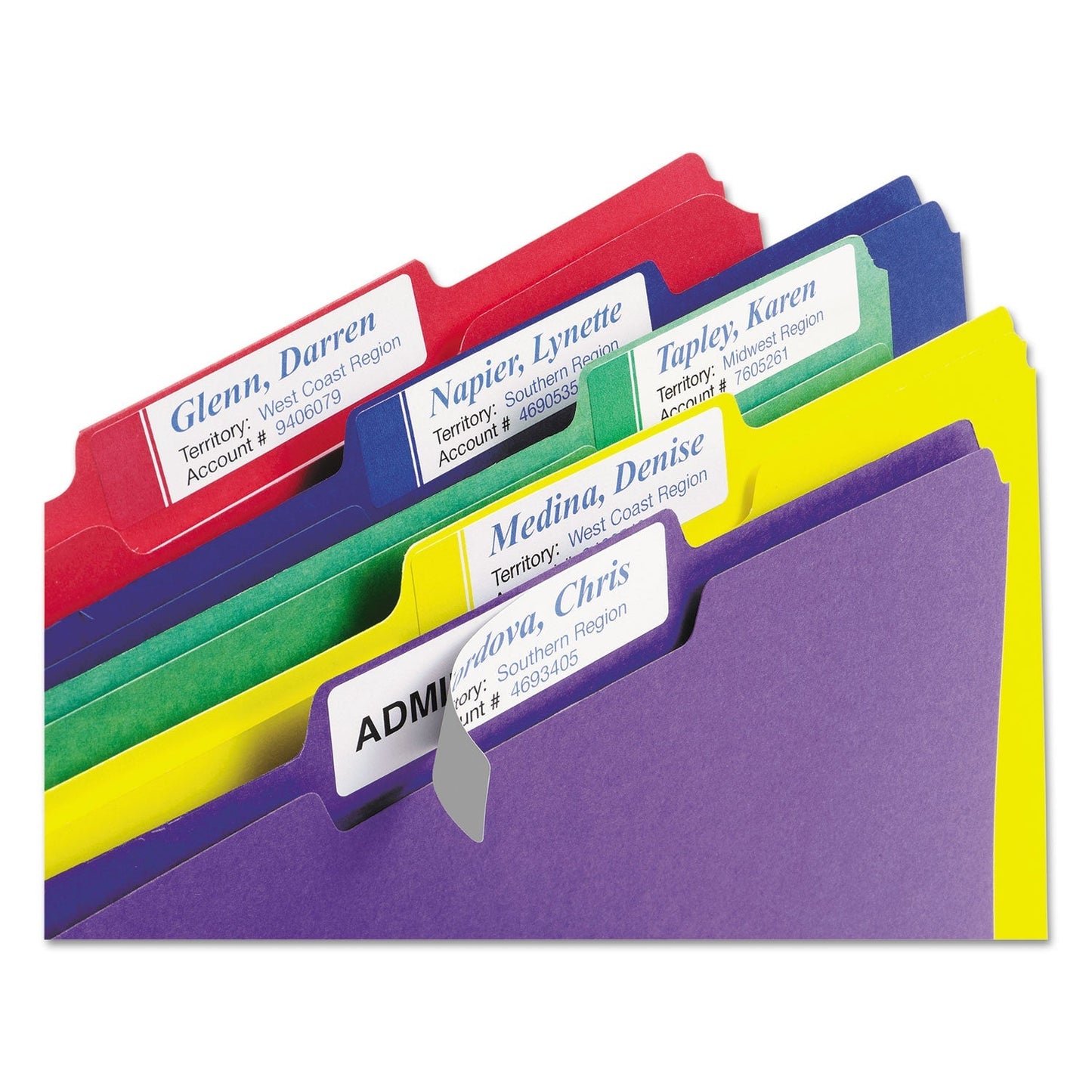 Avery Extra - Large TrueBlock File Folder Labels with Sure Feed Technology, 0.94 x 3.44, White, 18/Sheet, 25 Sheets/Pack - themonogram manor 