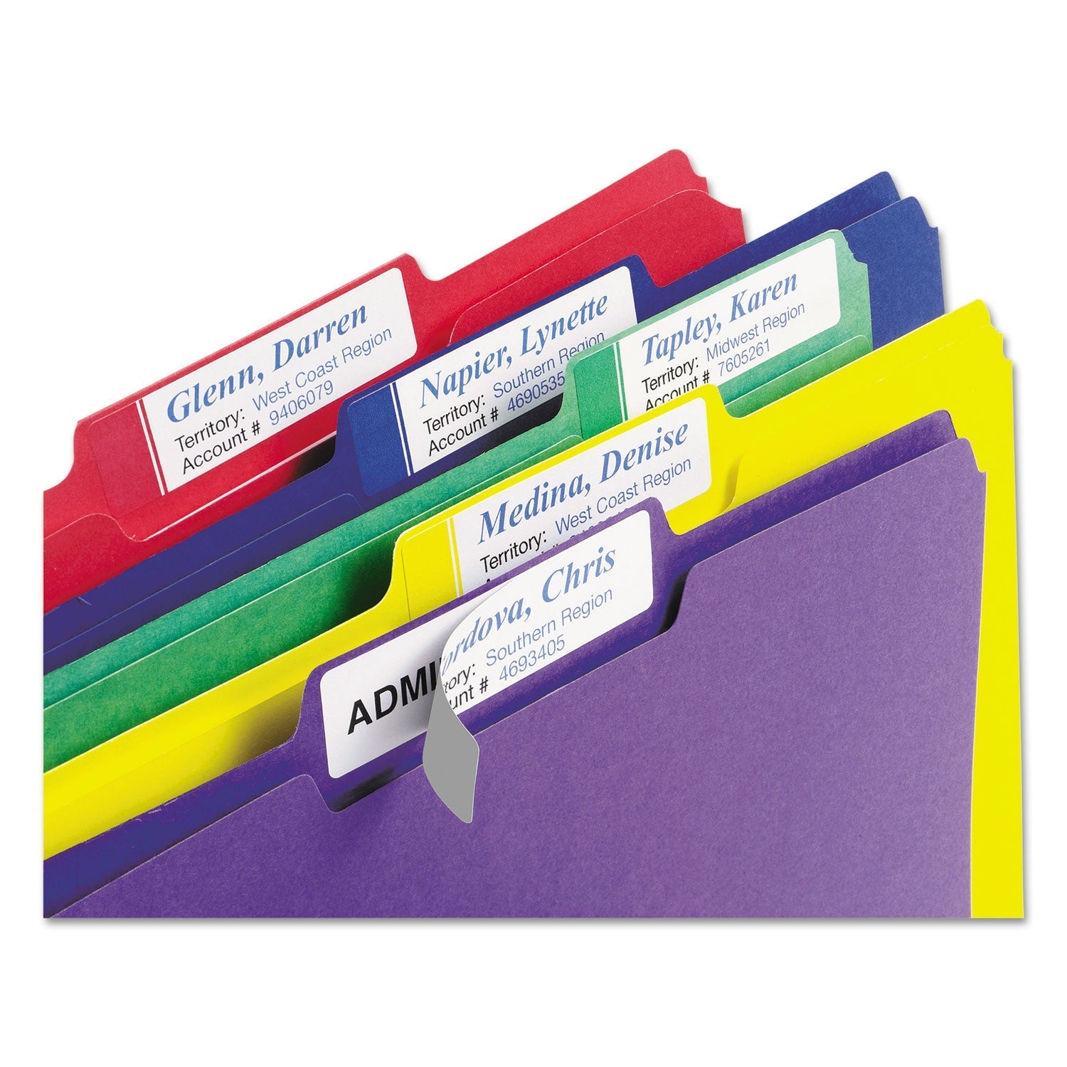 Avery Extra - Large TrueBlock File Folder Labels with Sure Feed Technology, 0.94 x 3.44, White, 18/Sheet, 25 Sheets/Pack - themonogram manor 