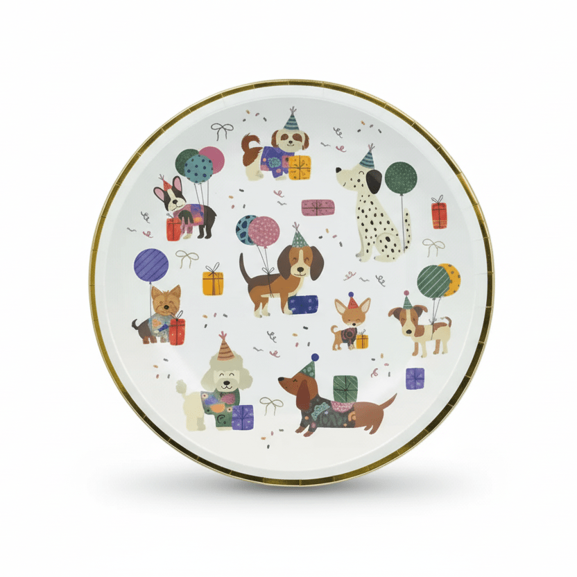 Dogs Coquette Dessert Plates 8" (Set of 8) - themonogram manor 