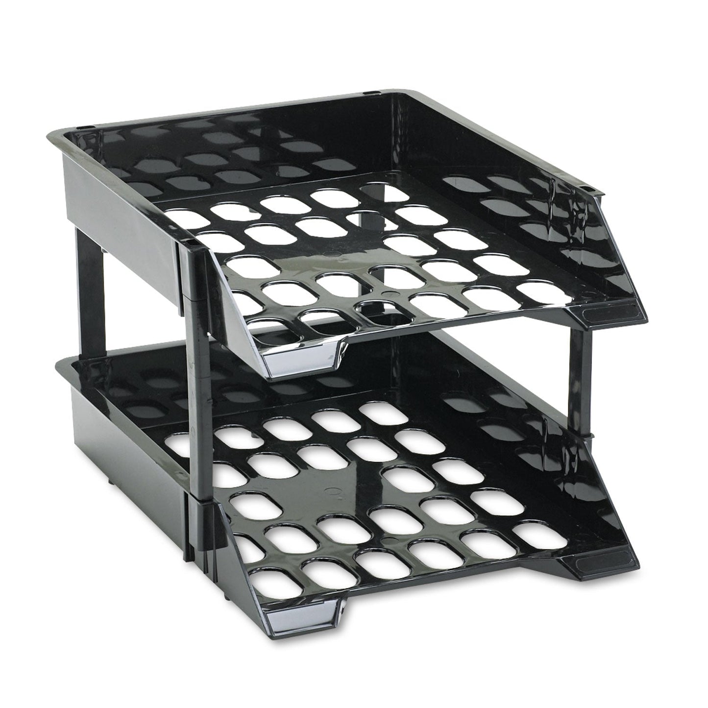 deflecto SuperTray Countertop Tray Set, 2 Sections, Letter to Legal Size Files, 11" x 14.88" x 2.5", Black, 2/Pack - themonogram manor 