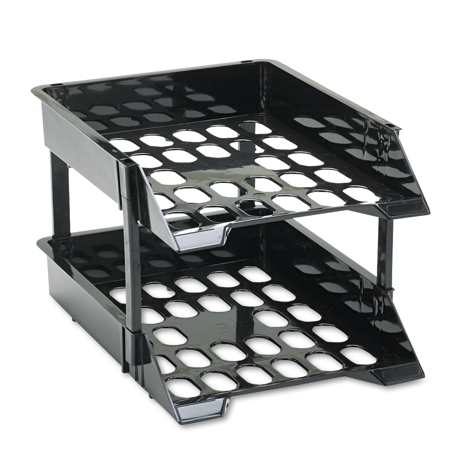 deflecto SuperTray Countertop Tray Set, 2 Sections, Letter to Legal Size Files, 11" x 14.88" x 2.5", Black, 2/Pack - themonogram manor 