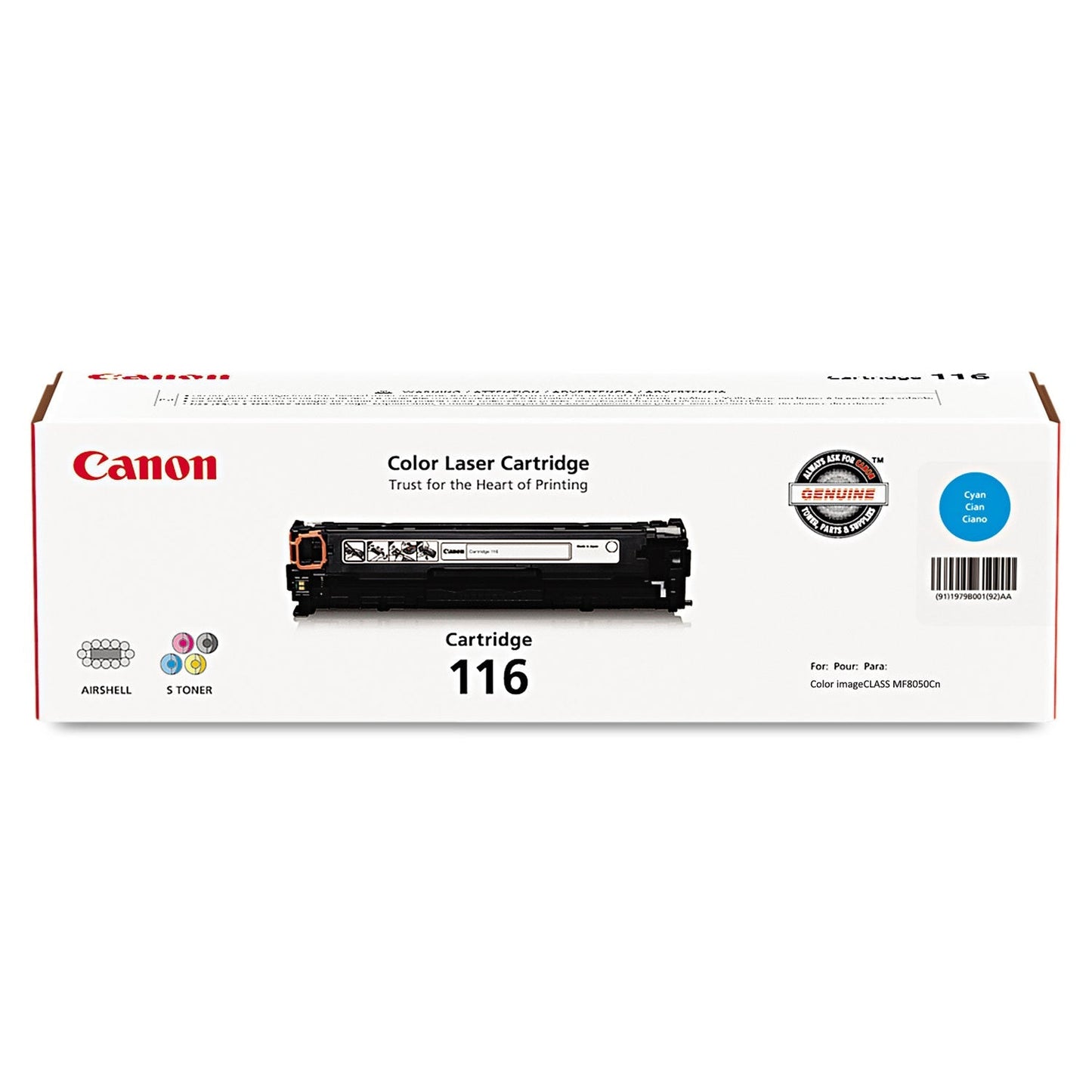 Canon 1979B001 (116) Toner, 1,500 Page - Yield, Cyan - themonogram manor 