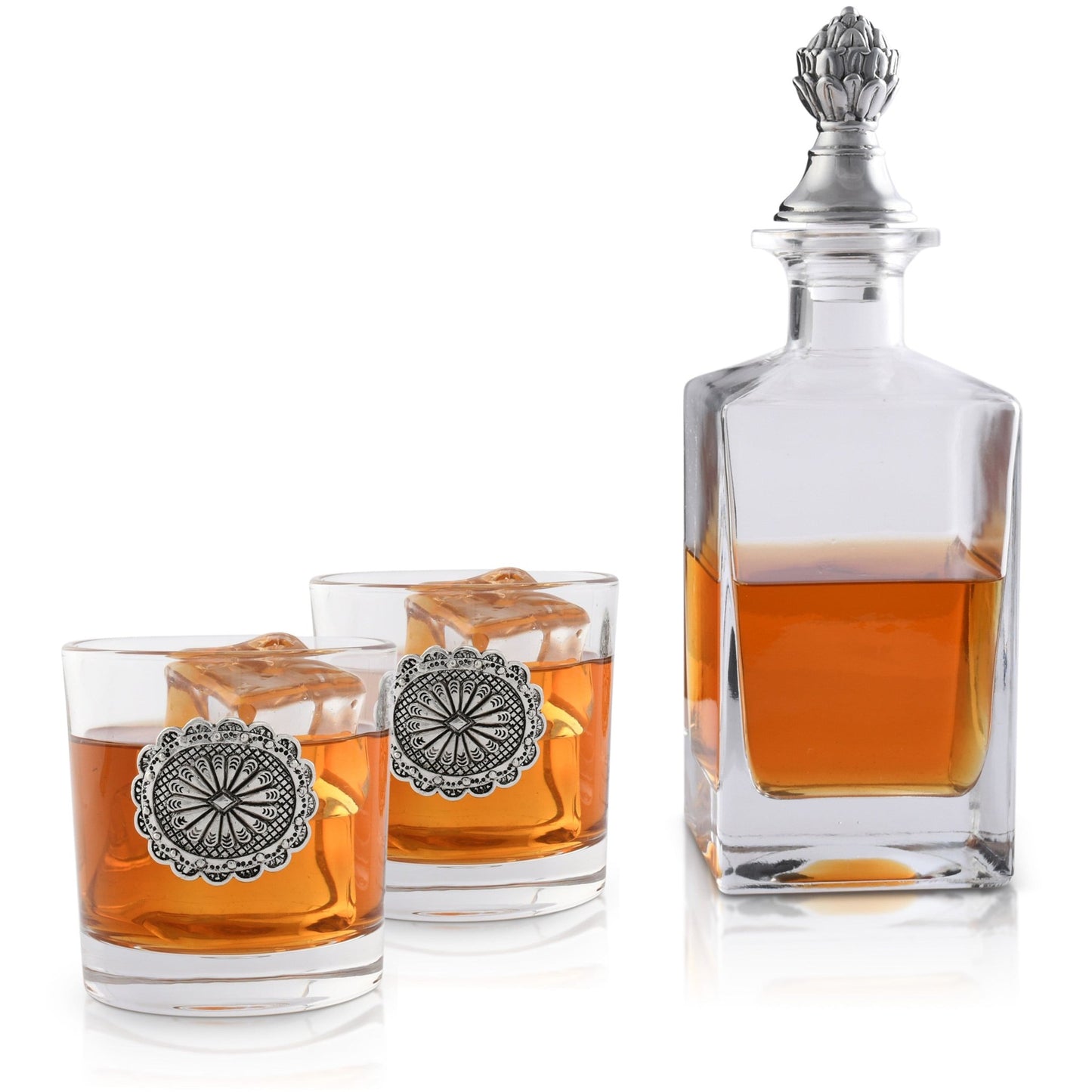 Western Concho Decanter Set with Glasses - themonogram manor 