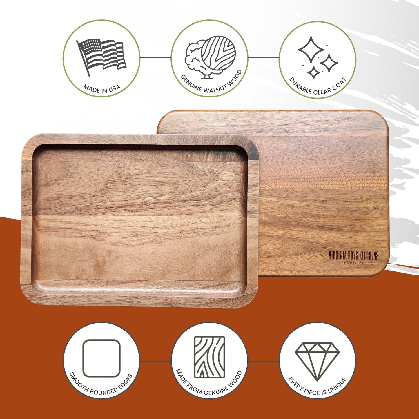 Valet Tray - Catch All Tray - Accessories Organizer - Walnut Wood - themonogram manor 