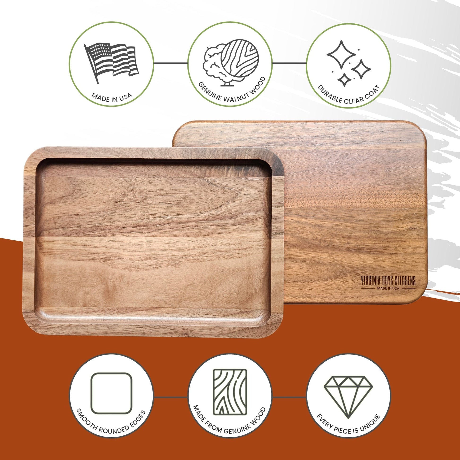 Valet Tray - Catch All Tray - Accessories Organizer - Walnut Wood - themonogram manor 