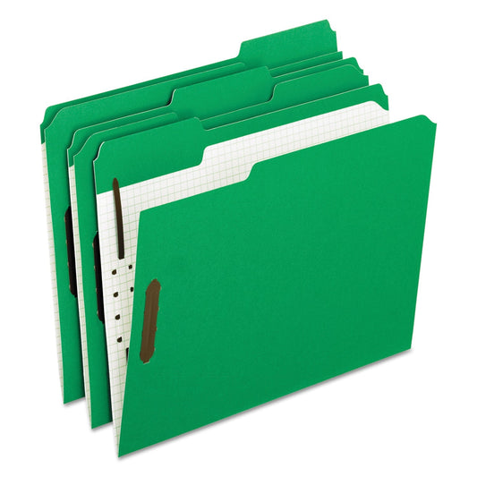 Pendaflex Colored Classification Folders with Embossed Fasteners, 2 Fasteners, Letter Size, Green Exterior, 50/Box - themonogram manor 