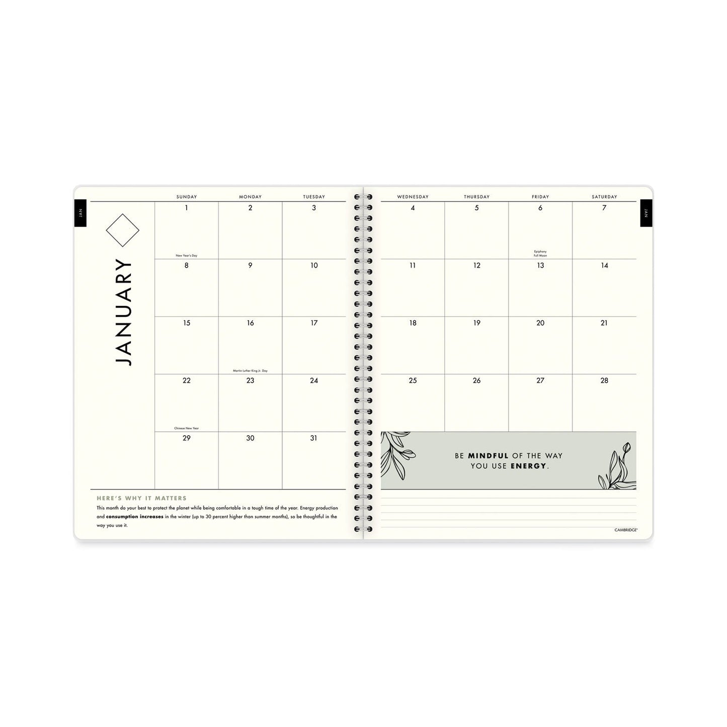 Cambridge GreenPath Weekly/Monthly Planner, GreenPath Artwork, 11 x 8.5, White/Green Cover,12 Month (Jan to Jan): 2023 - themonogram manor 