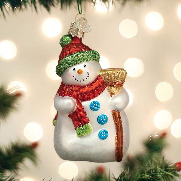 Snowman With Broom Ornament - themonogram manor 