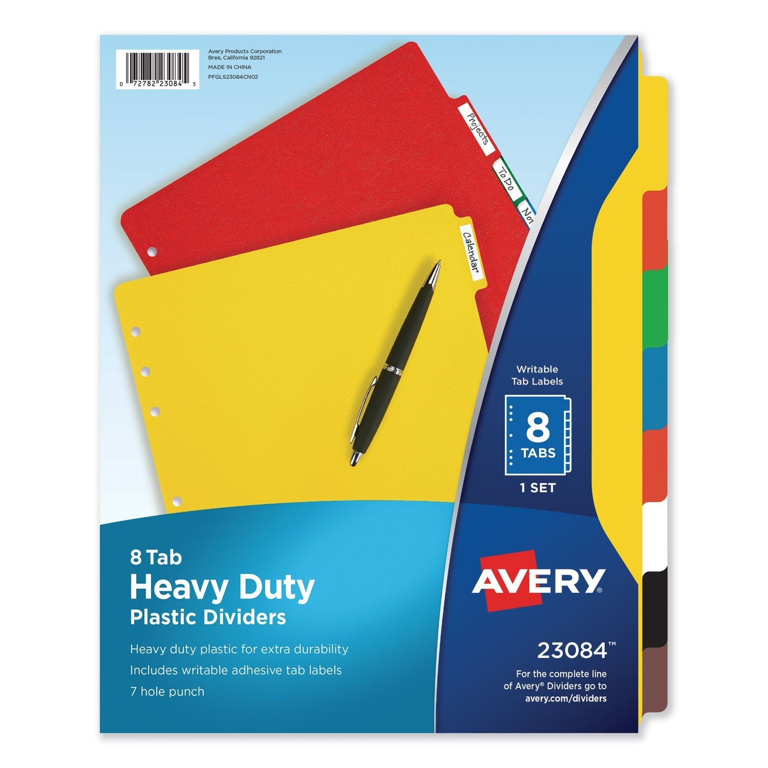 Avery Heavy - Duty Plastic Dividers with Multicolor Tabs and White Labels , 8 - Tab, 11 x 8.5, Assorted, 1 Set - themonogram manor 