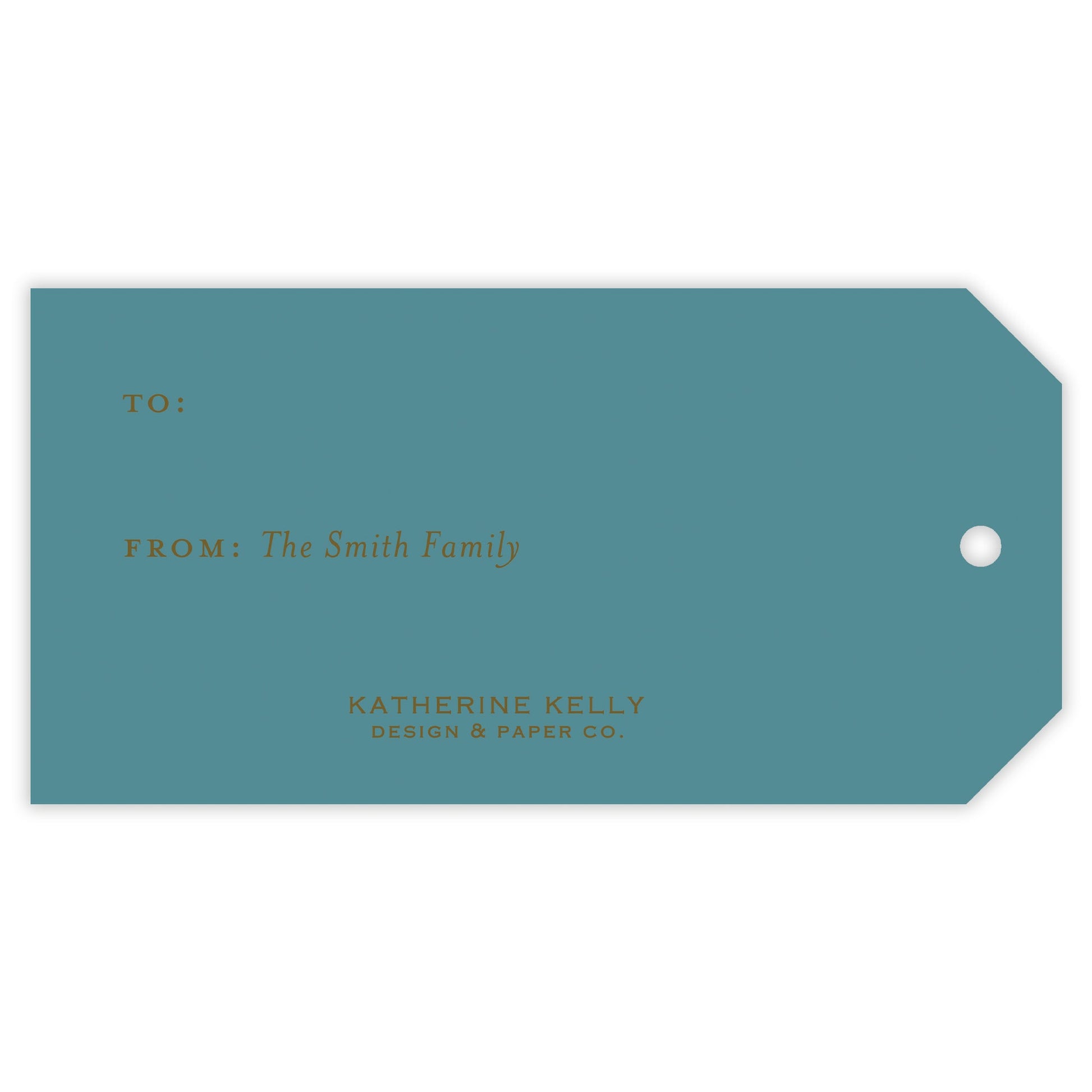 teal christmas drip personalized gift tag - themonogram manor 
