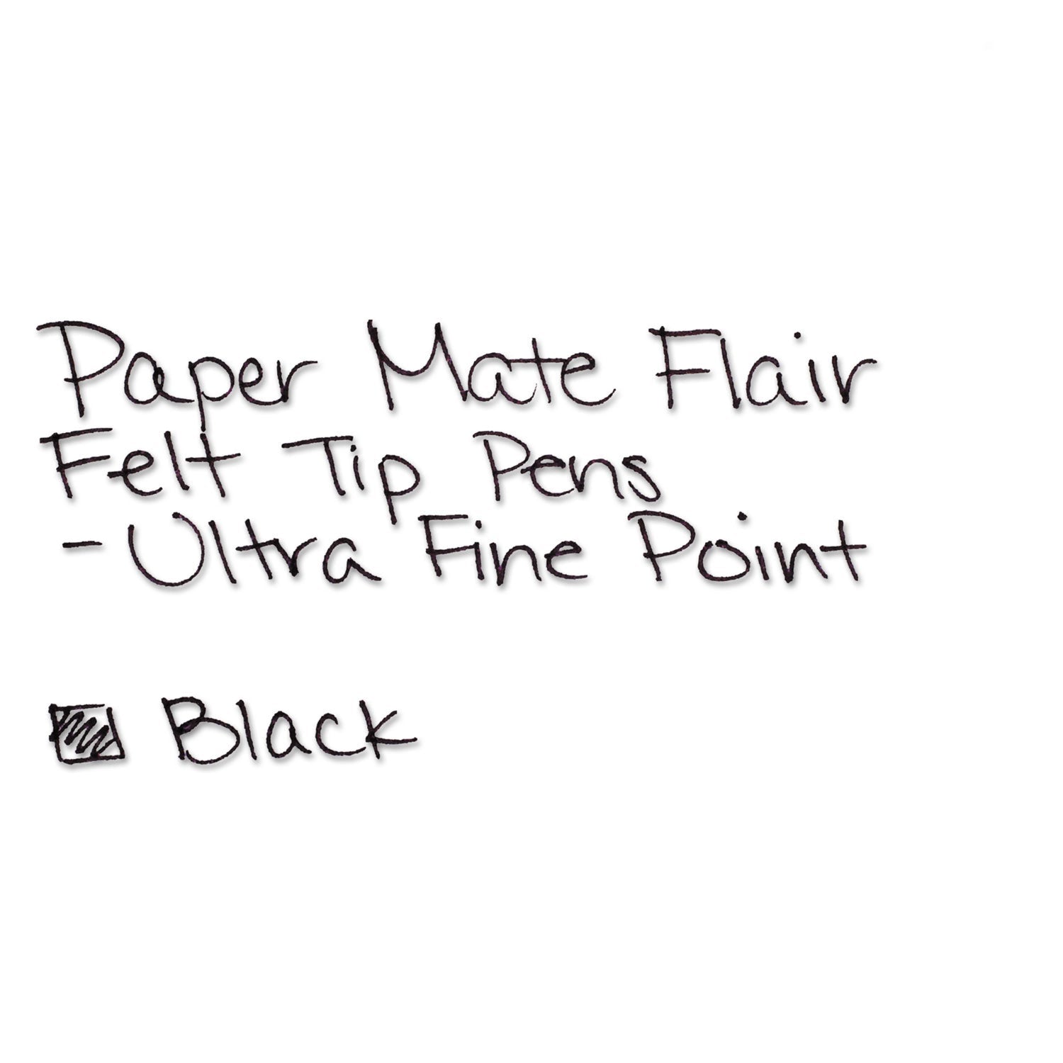 Paper Mate Flair Felt Tip Porous Point Pen, Stick, Extra - Fine 0.4 mm, Black Ink, Black Barrel, Dozen - themonogram manor 