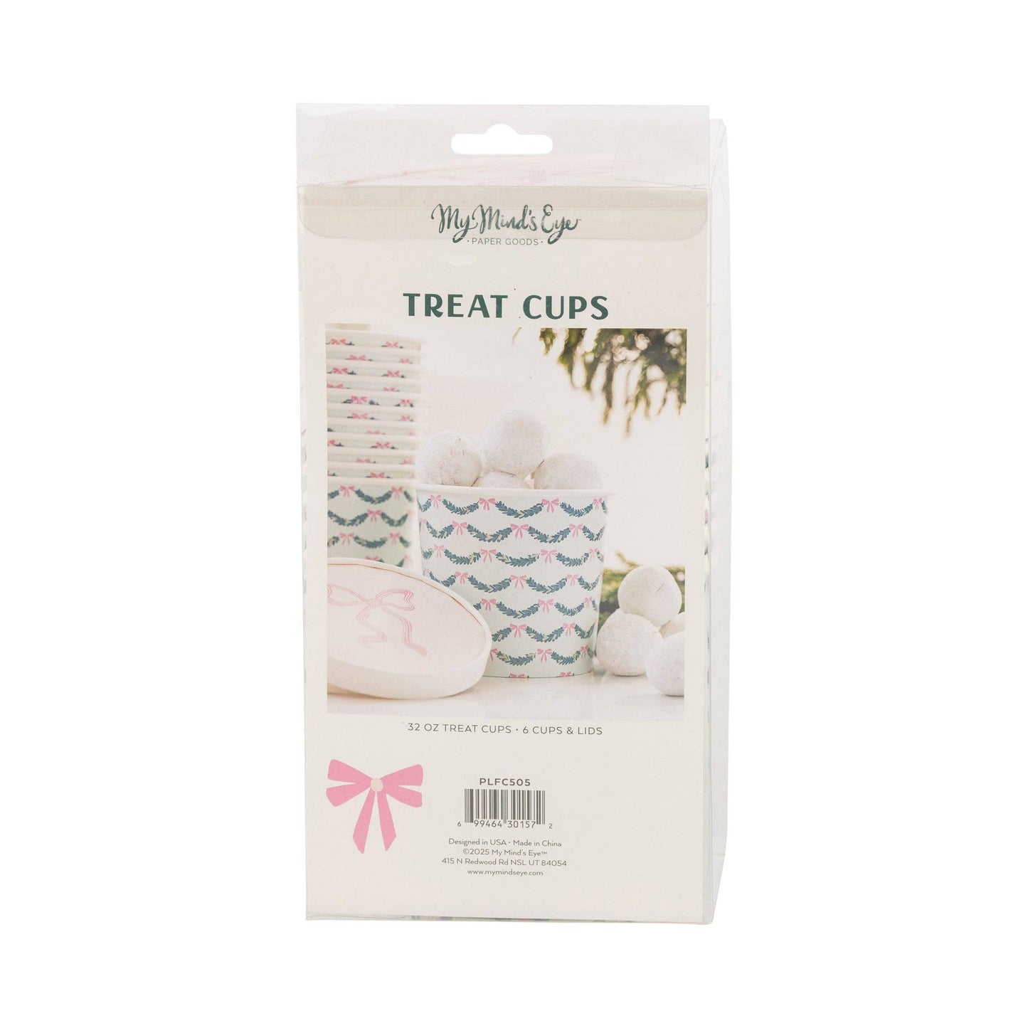 PLFC505 - Pink Bow Take Out Treat Cups - themonogram manor 