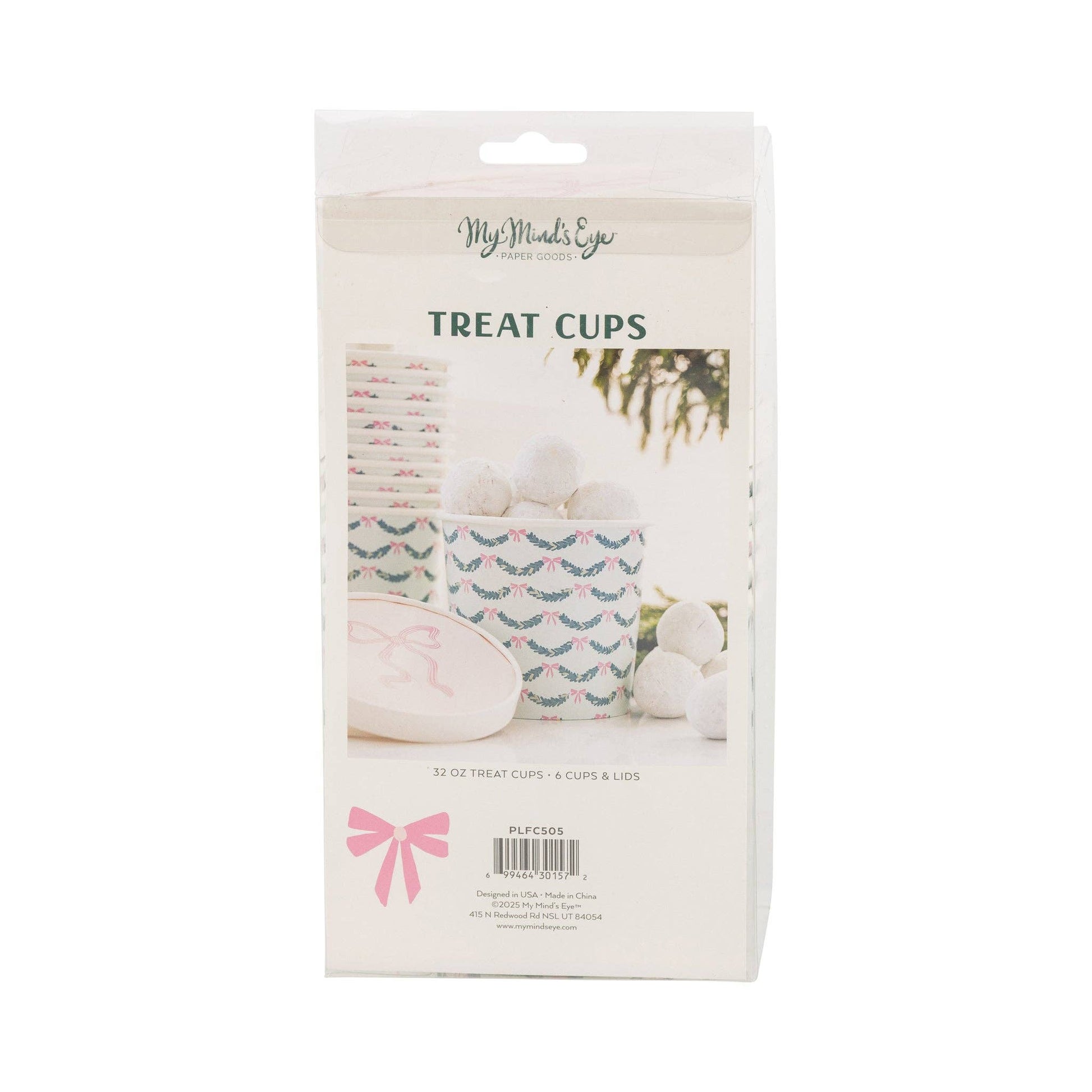 PLFC505 - Pink Bow Take Out Treat Cups - themonogram manor 