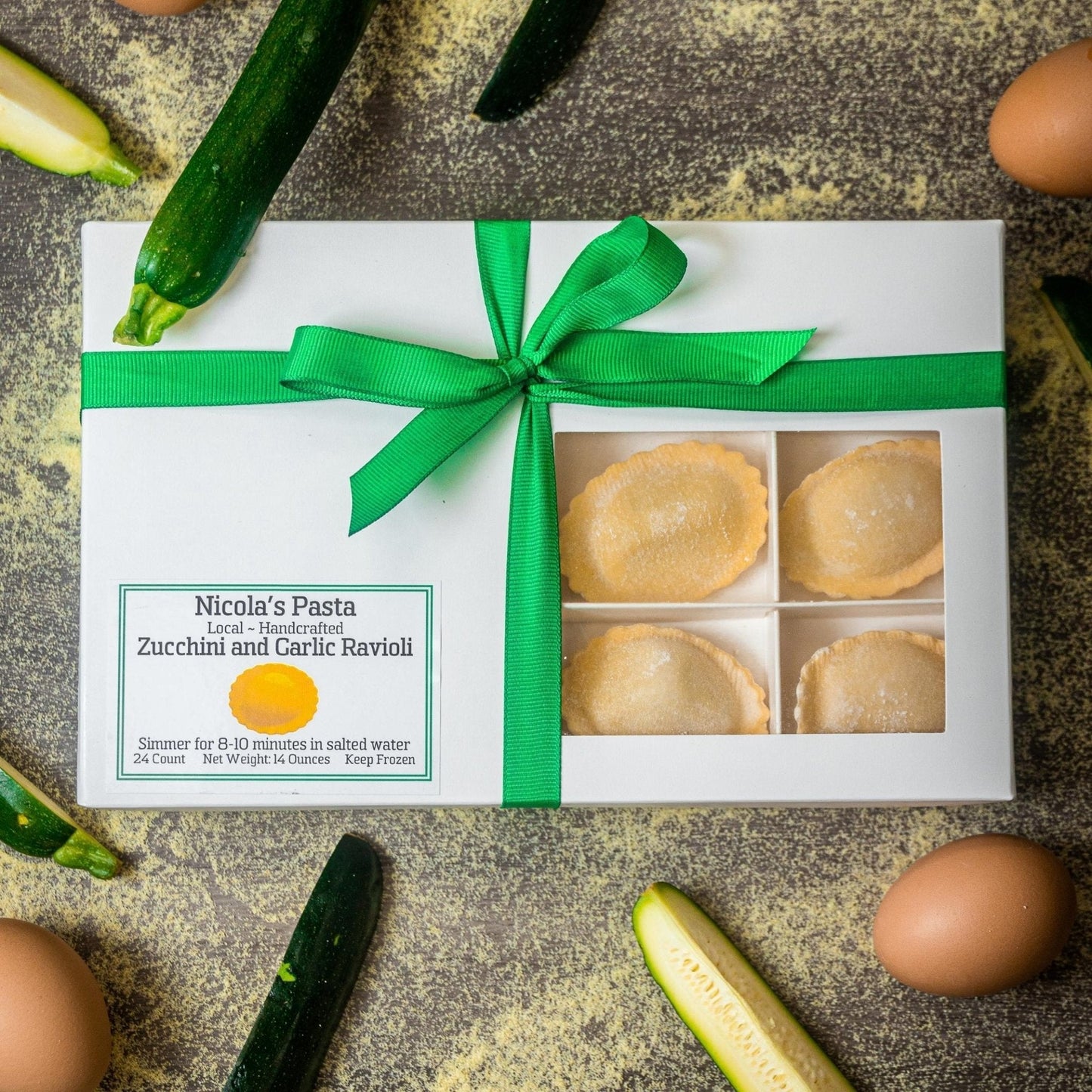 Zucchini and Garlic Scape Ravioli - themonogram manor 