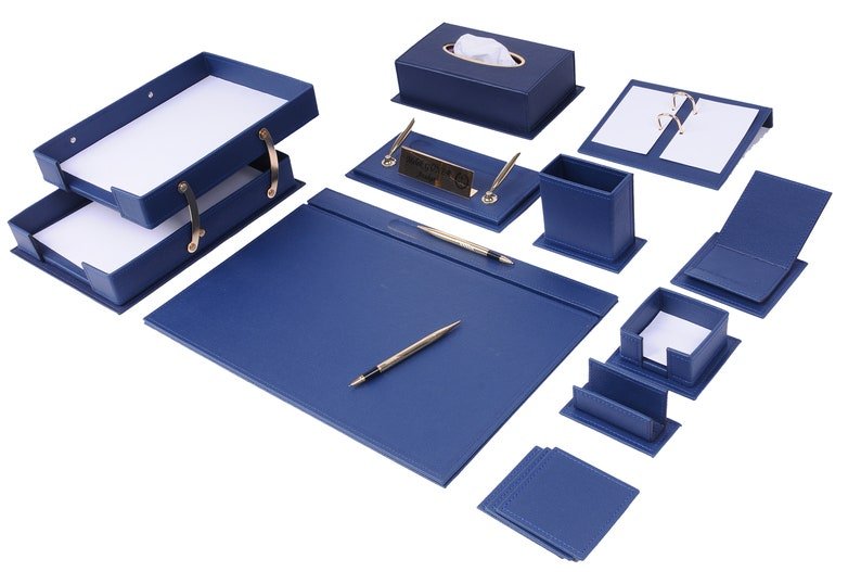 MOOG Luxury Desk Set - 14 Accessories - Black - 14 PCS - themonogram manor 