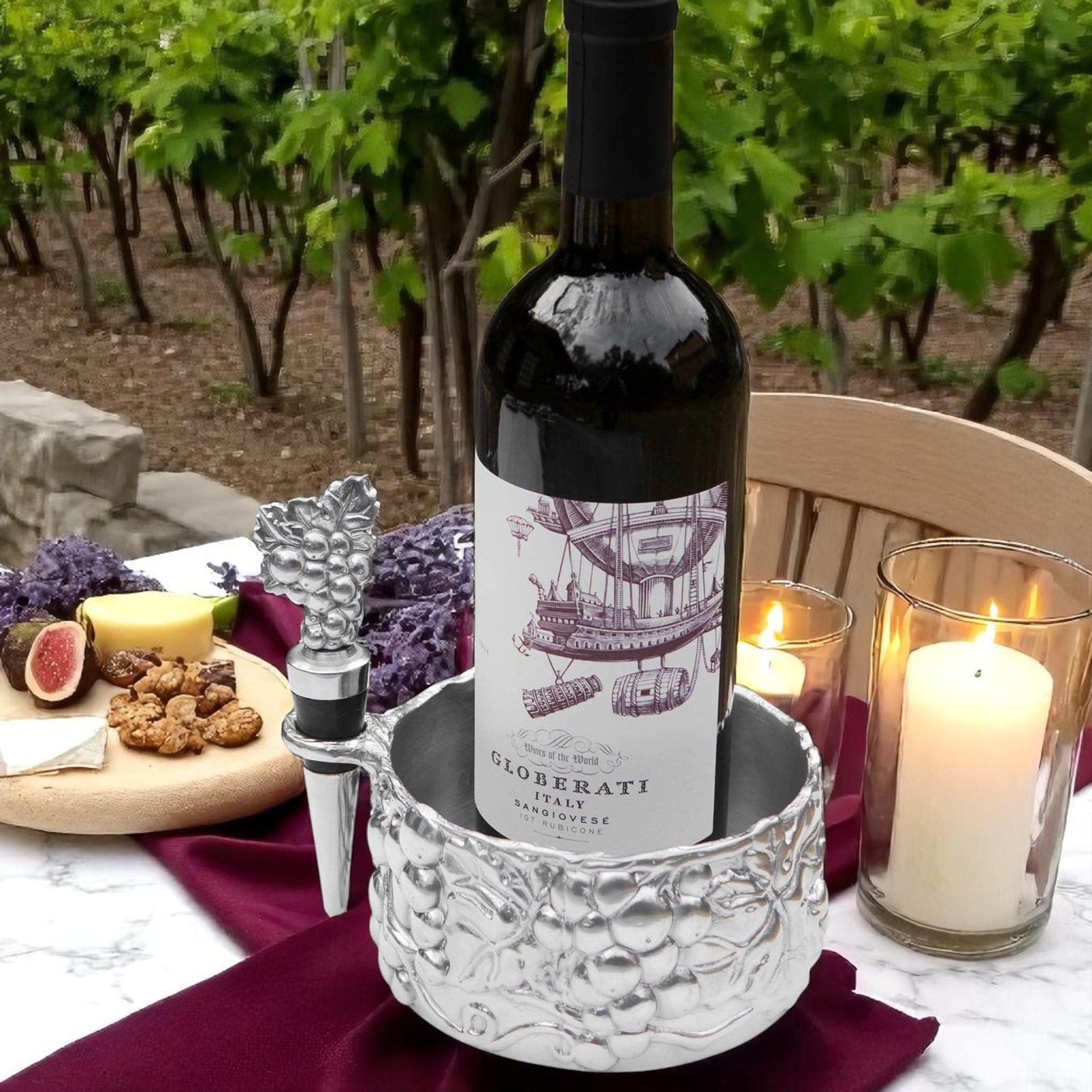 Grape Wine Caddy and Stopper Set - themonogram manor 