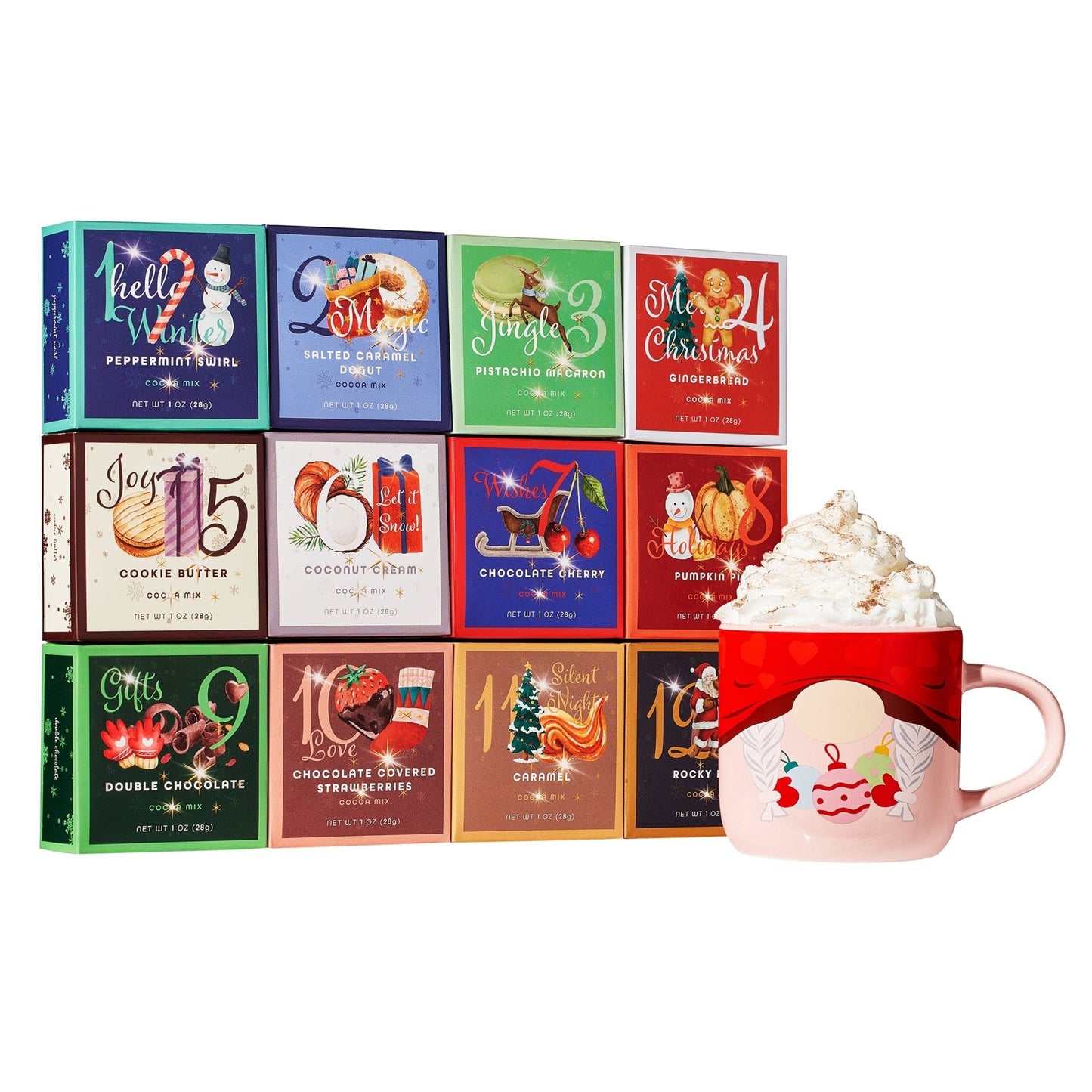 12 Days of Christmas Hot Chocolate, Giftable Food Set - themonogram manor 