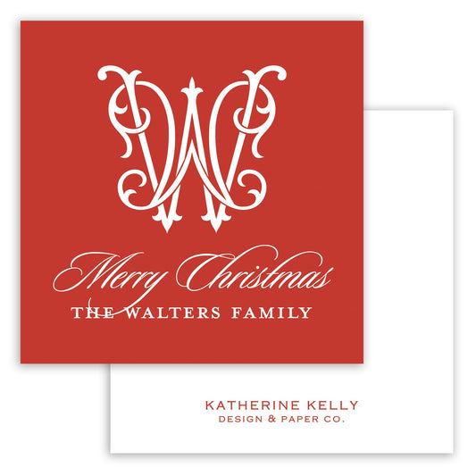 christmas initial enclosure card - themonogram manor 