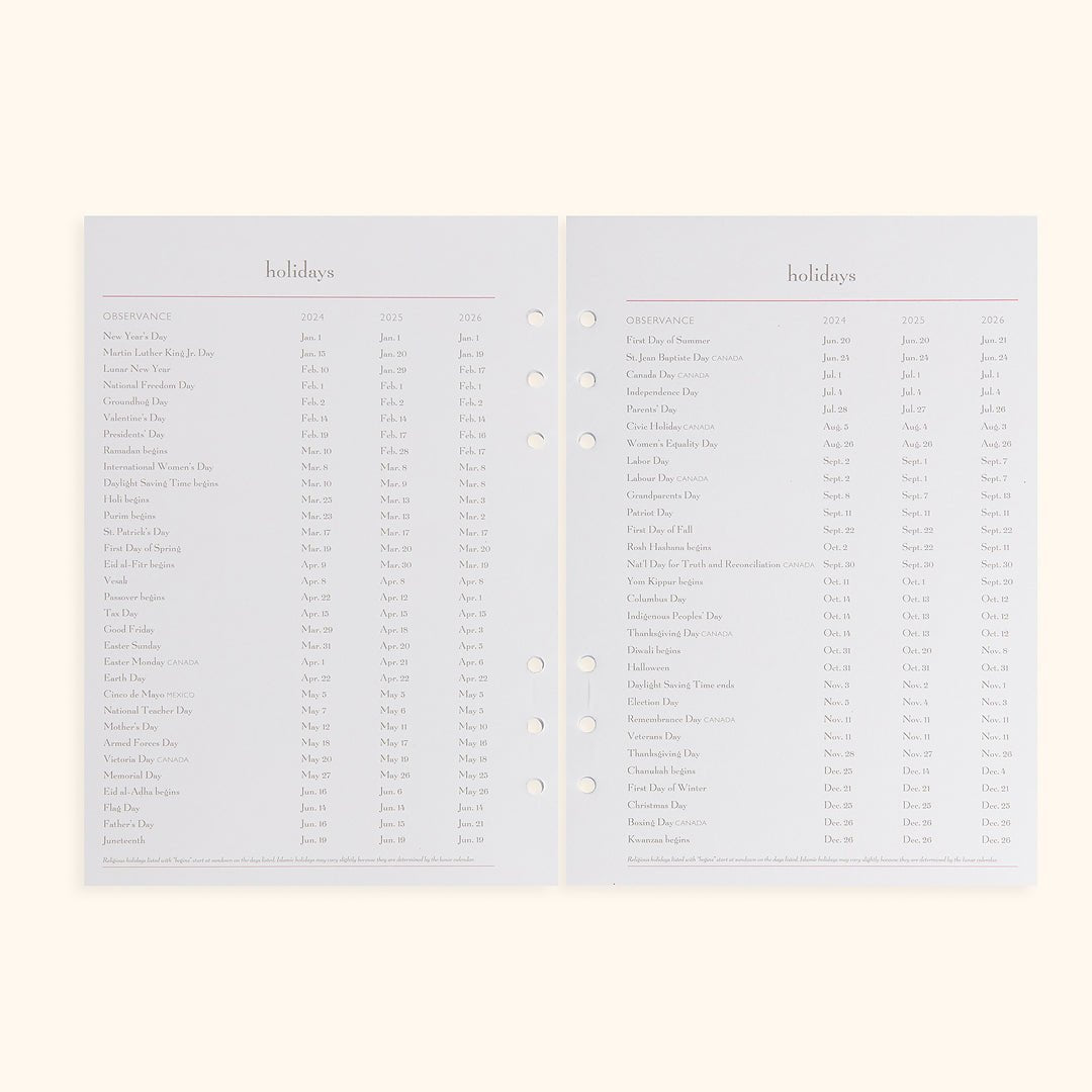 A5 Inserts for Weekly Planner Personal Portfolio 2026 - themonogram manor 