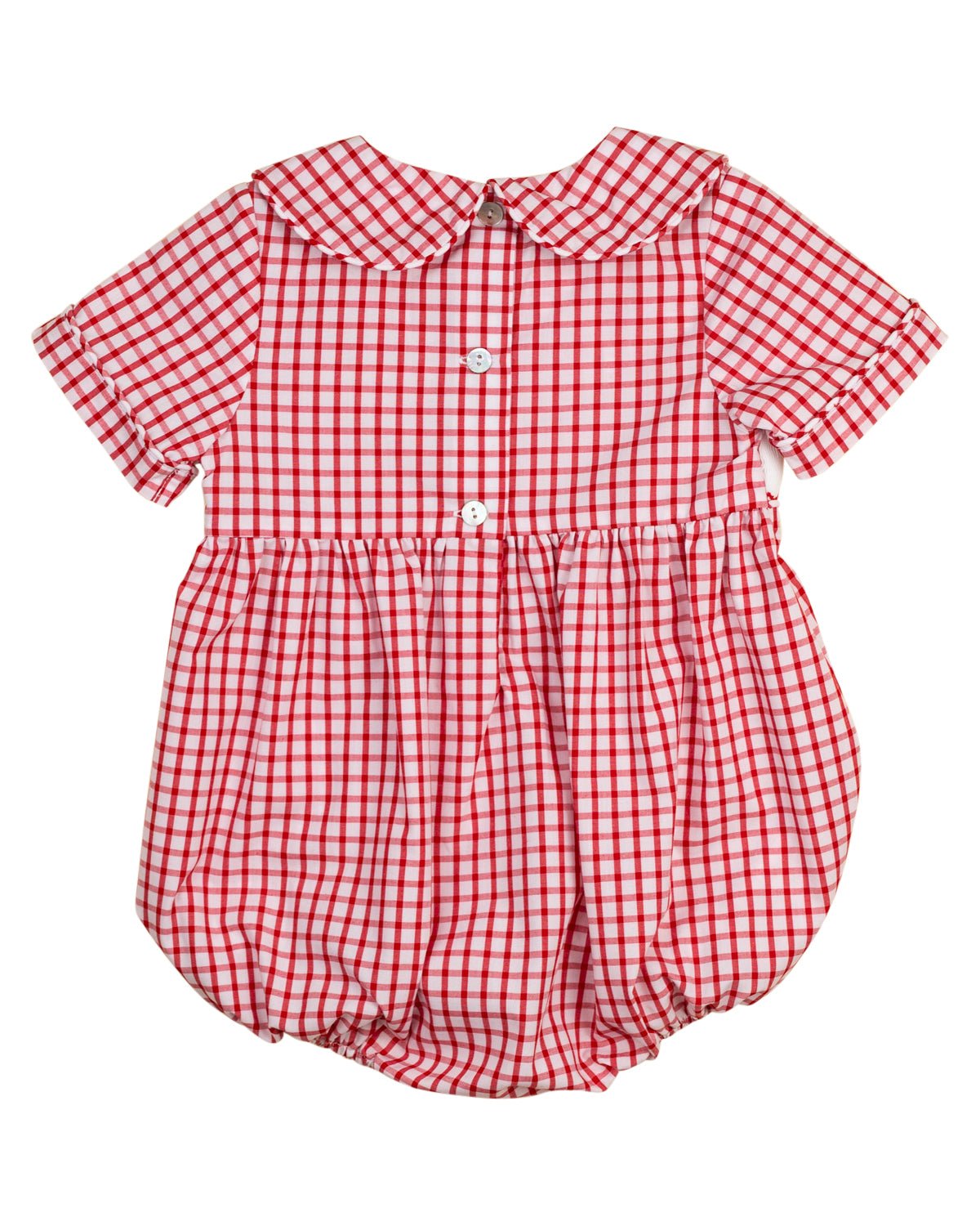 School Supplies Smocked Red Windowpane Boy Bubble - FINAL SALE - themonogram manor 