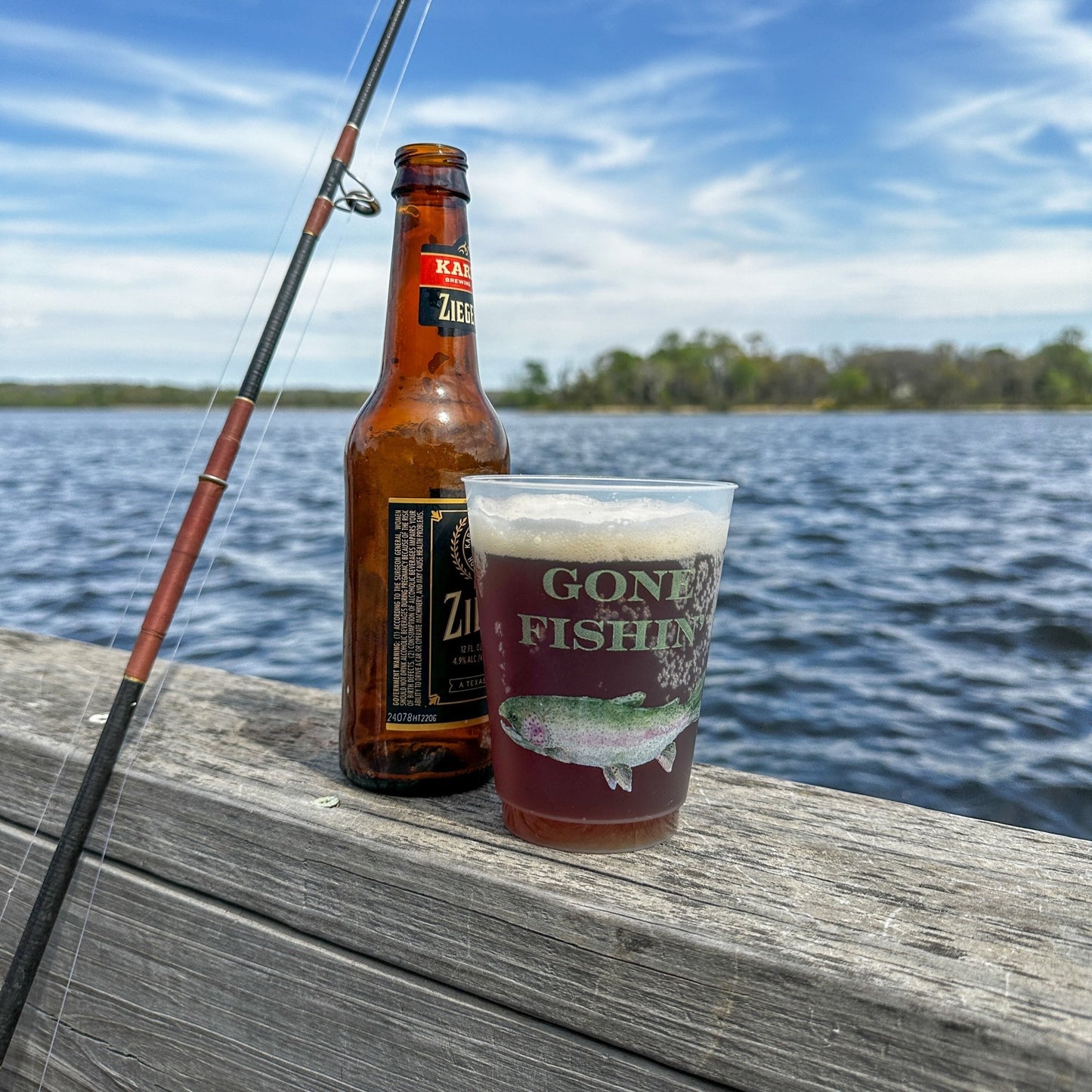 Gone Fishing Frosted Cup - themonogram manor 
