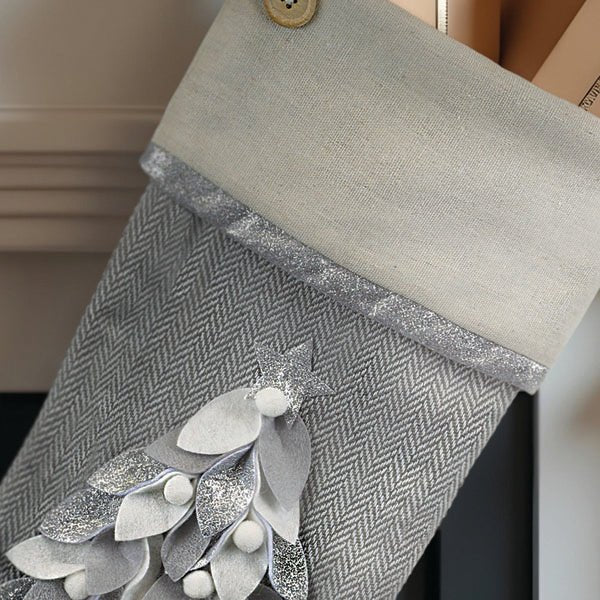 Elegant Stocking With Tree Motif - themonogram manor 