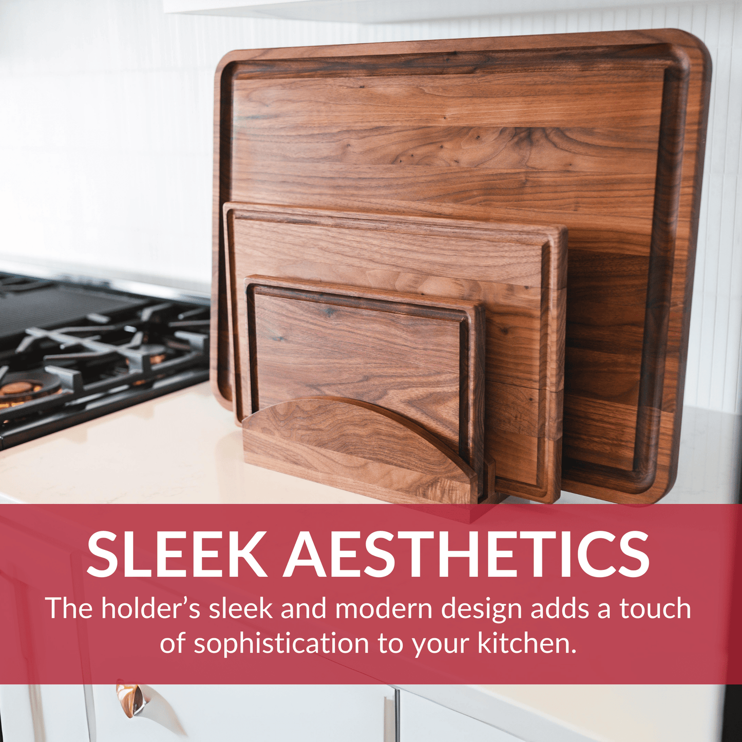 Premium Walnut Cutting Board Holder - Sturdy & Stylish - themonogram manor 