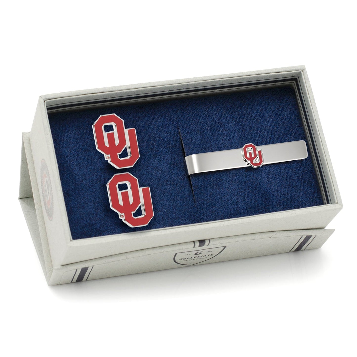 NCAA University of Oklahoma Cufflinks and Tie Bar Gift Set - themonogram manor 