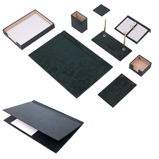 MOOG Leather Desk Set - Single Document Tray - Green - 10 PCS - themonogram manor 