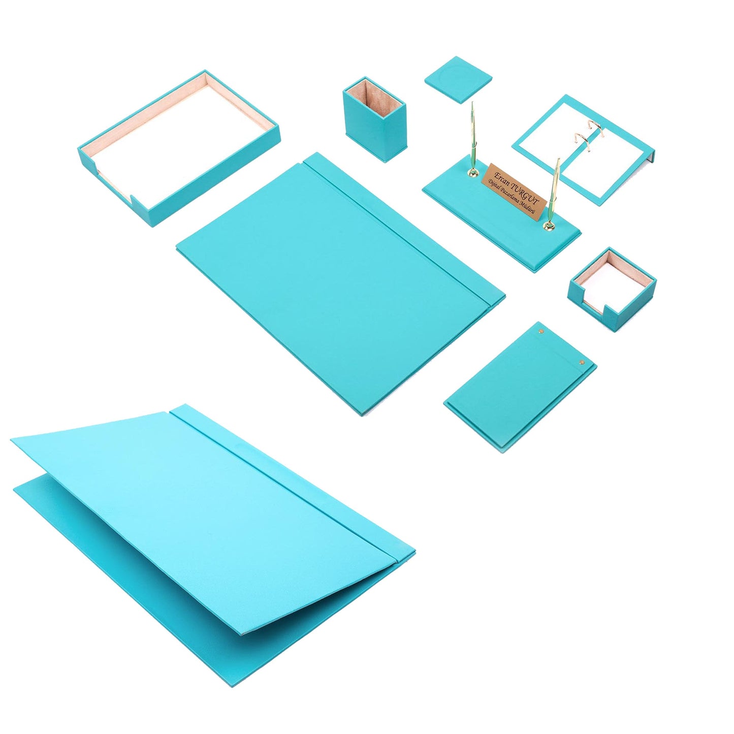 MOOG Leather Desk Set - Single Document Tray - White - 10 PCS - themonogram manor 