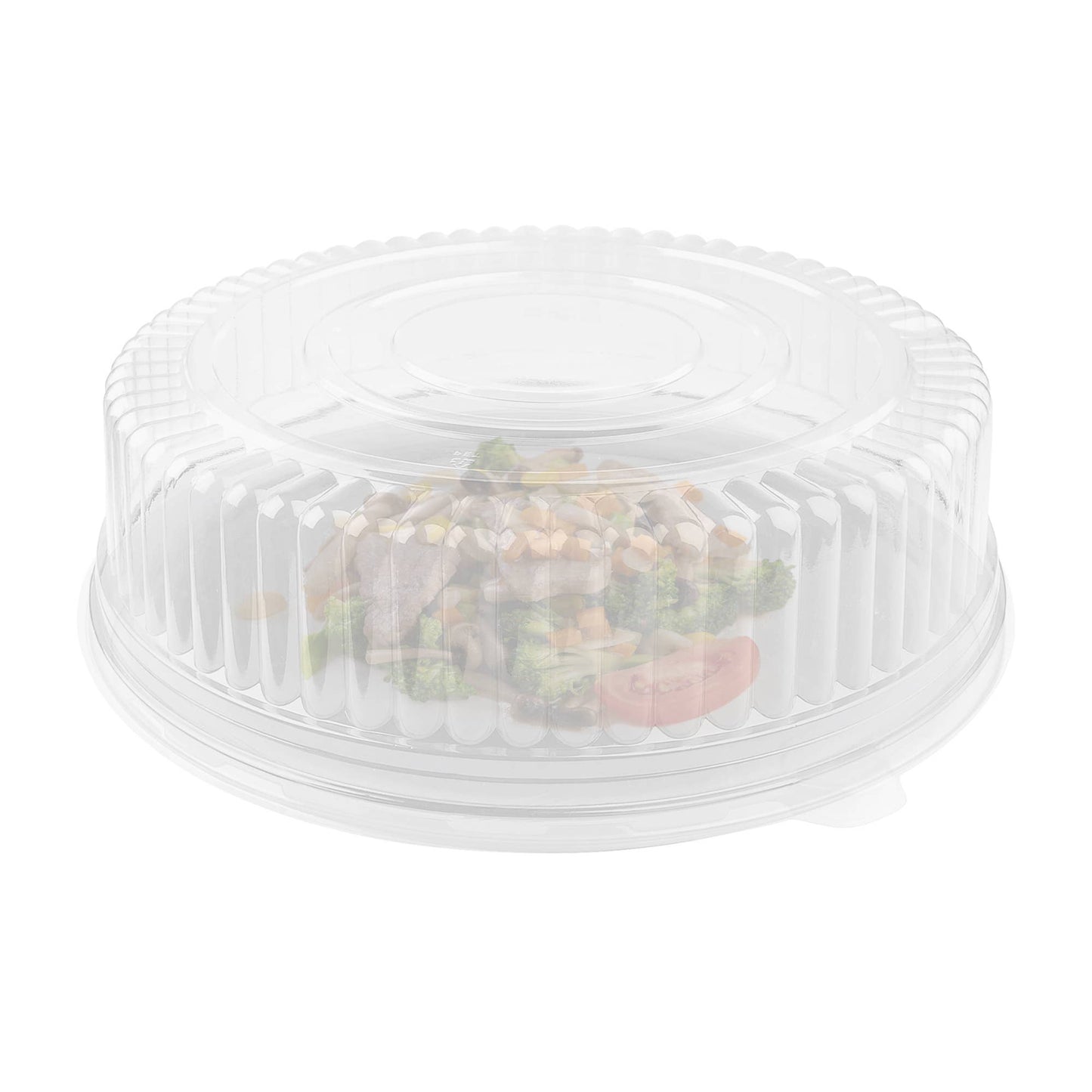 16" Clear Round Plastic Trays with Lids - 25 Sets - themonogram manor 