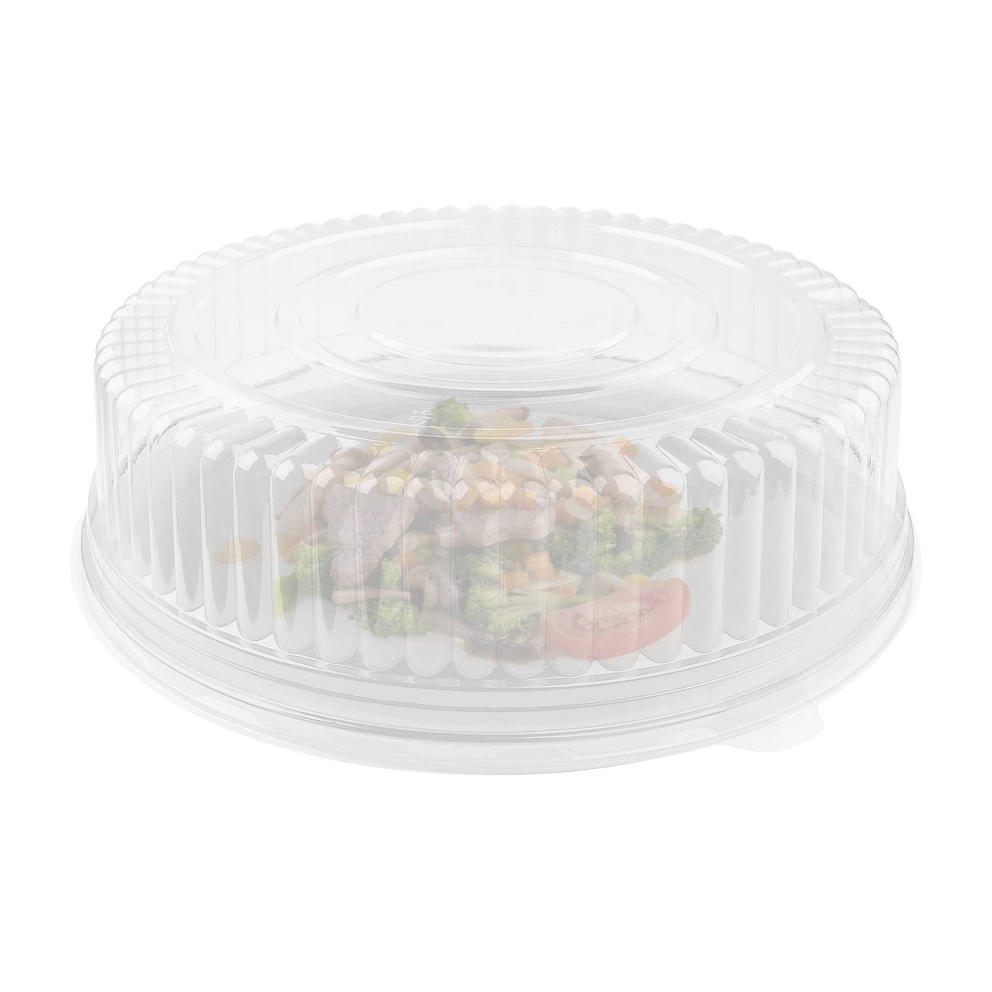 16" Clear Round Plastic Trays with Lids - 25 Sets - themonogram manor 