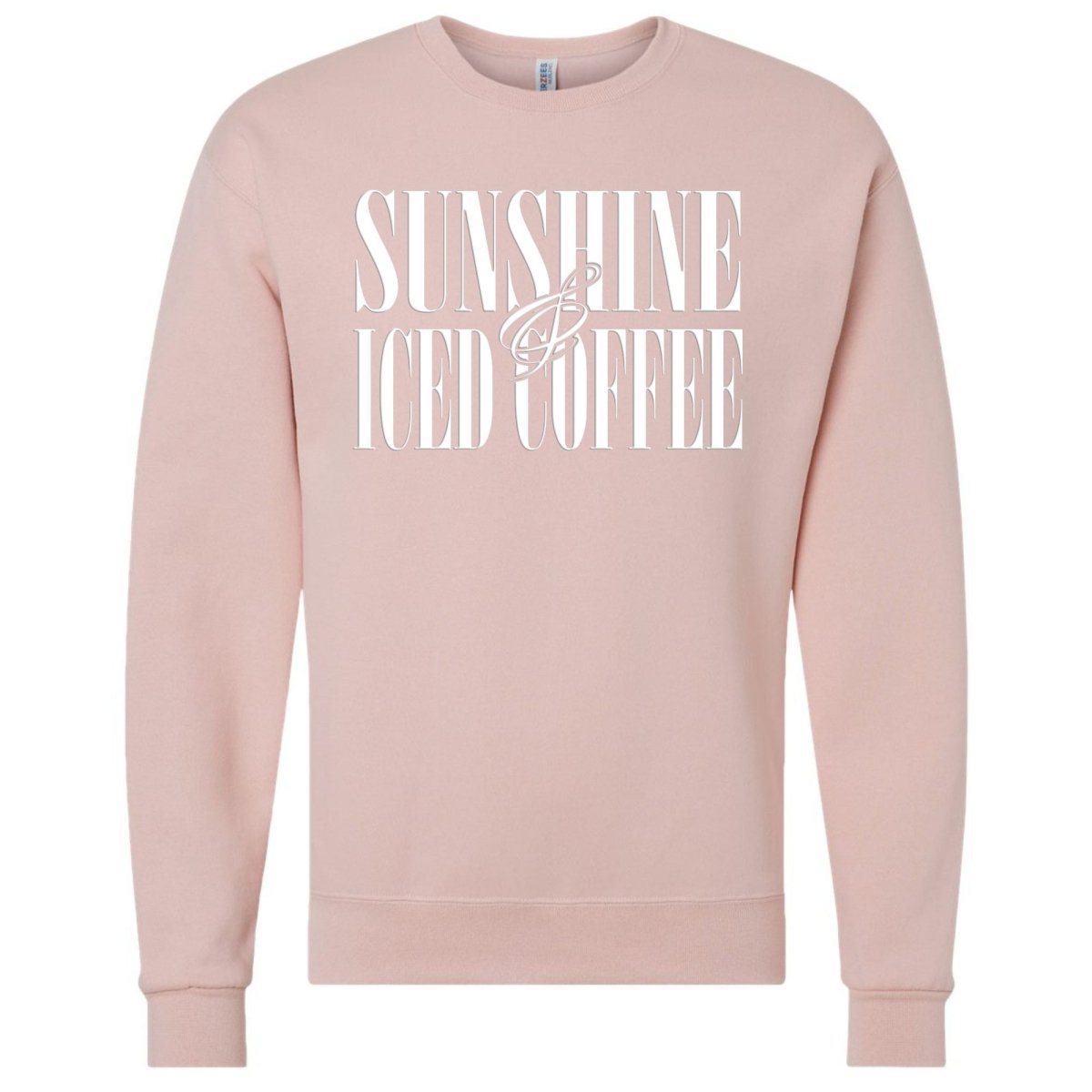 'Sunshine & Iced Coffee' PUFF Crewneck Sweatshirt - themonogram manor 