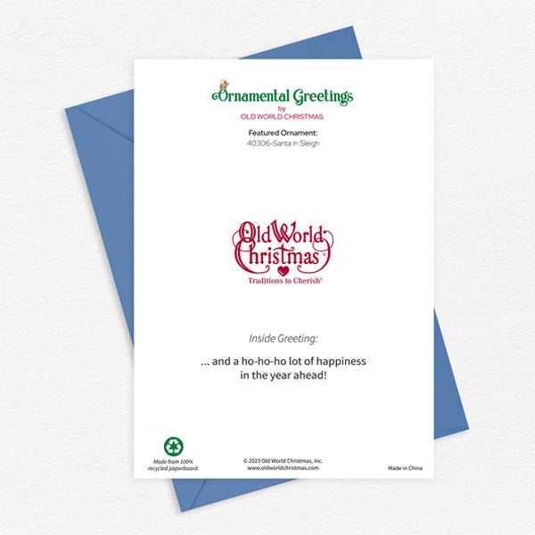 Santa In Sleigh Christmas Card - themonogram manor 