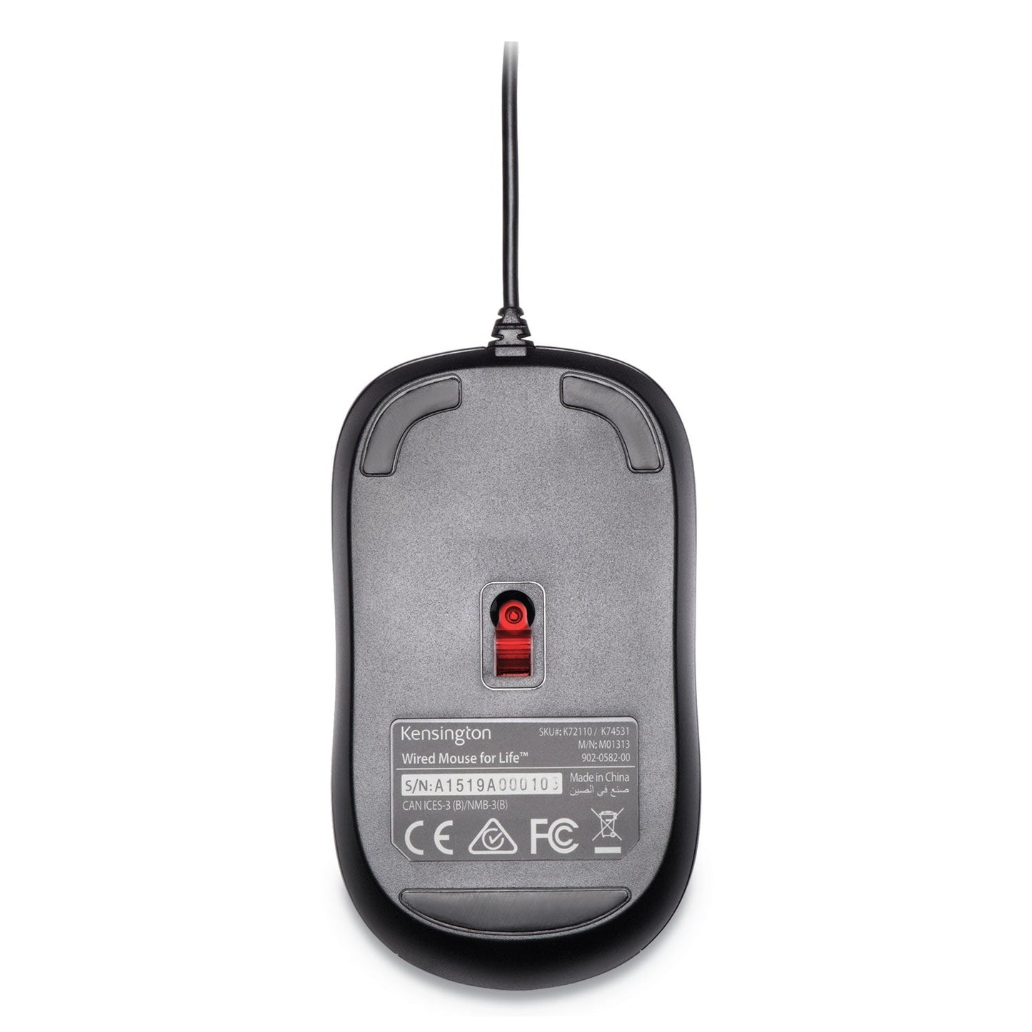 Kensington Wired USB Mouse for Life, USB 2.0, Left/Right Hand Use, Black - themonogram manor 