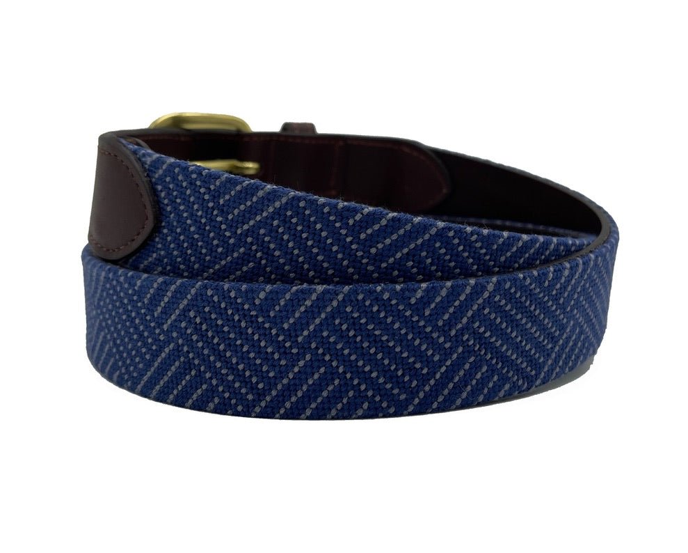 Needlepoint Texture Basketweave Steel Grey and Navy Blue - themonogram manor 