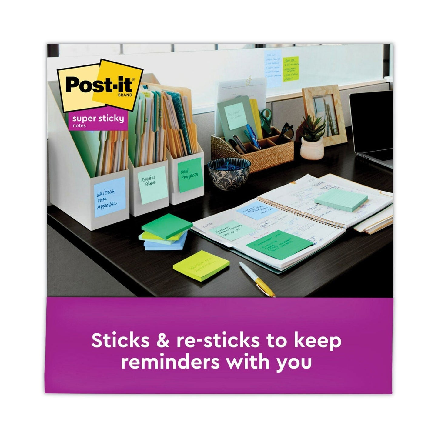 Post - it Recycled Notes in Oasis Collection Colors, Cabinet Pack, 3" x 3", 70 Sheets/Pad, 24 Pads/Pack - themonogram manor 